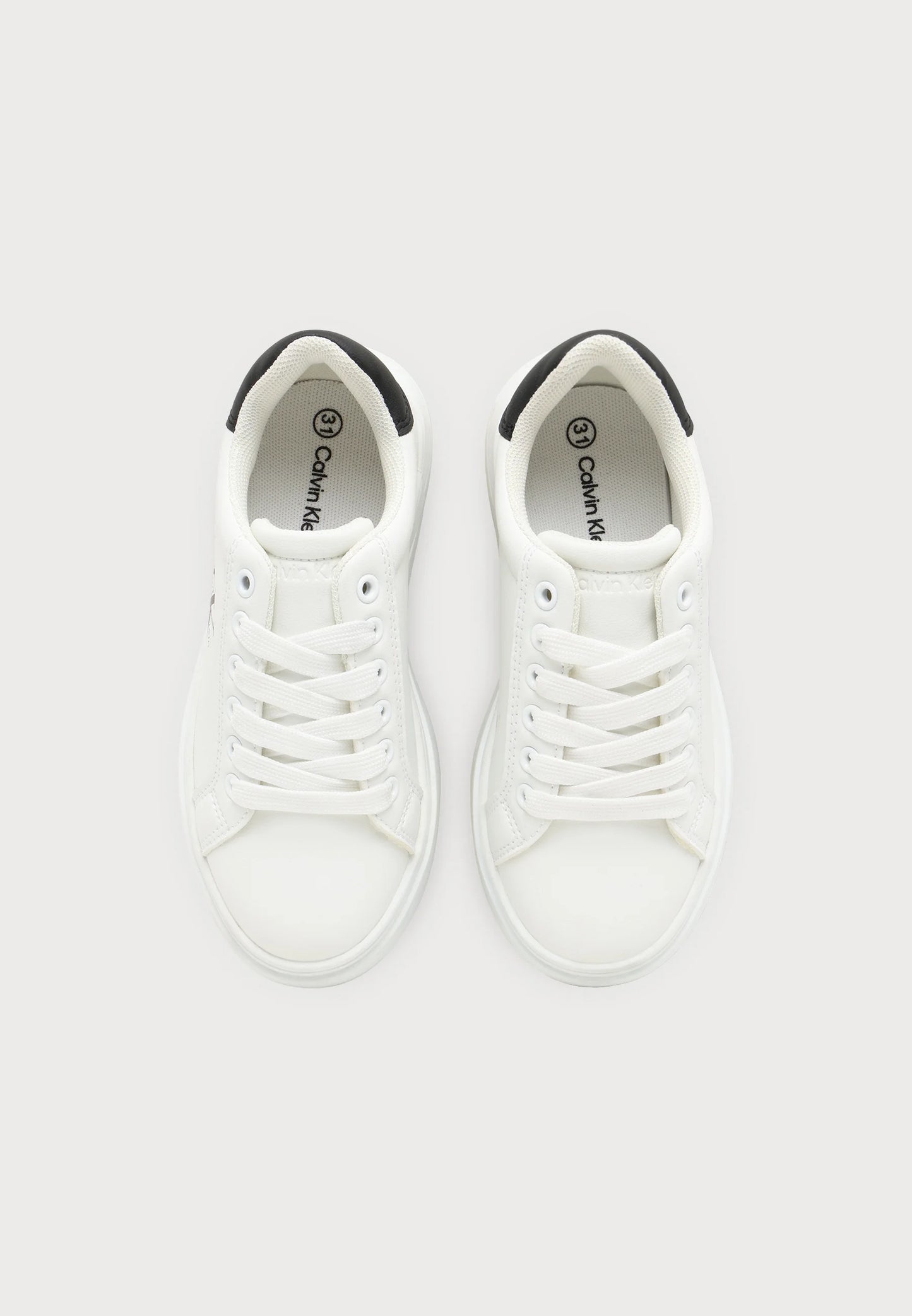 CALVIN KLEIN SNEAKERS BIANCHE CON LACCI, LOGO LATERALE E RETRO NERO Bambine e ragazze 226-V3X9-83468-1355X005.BIA_