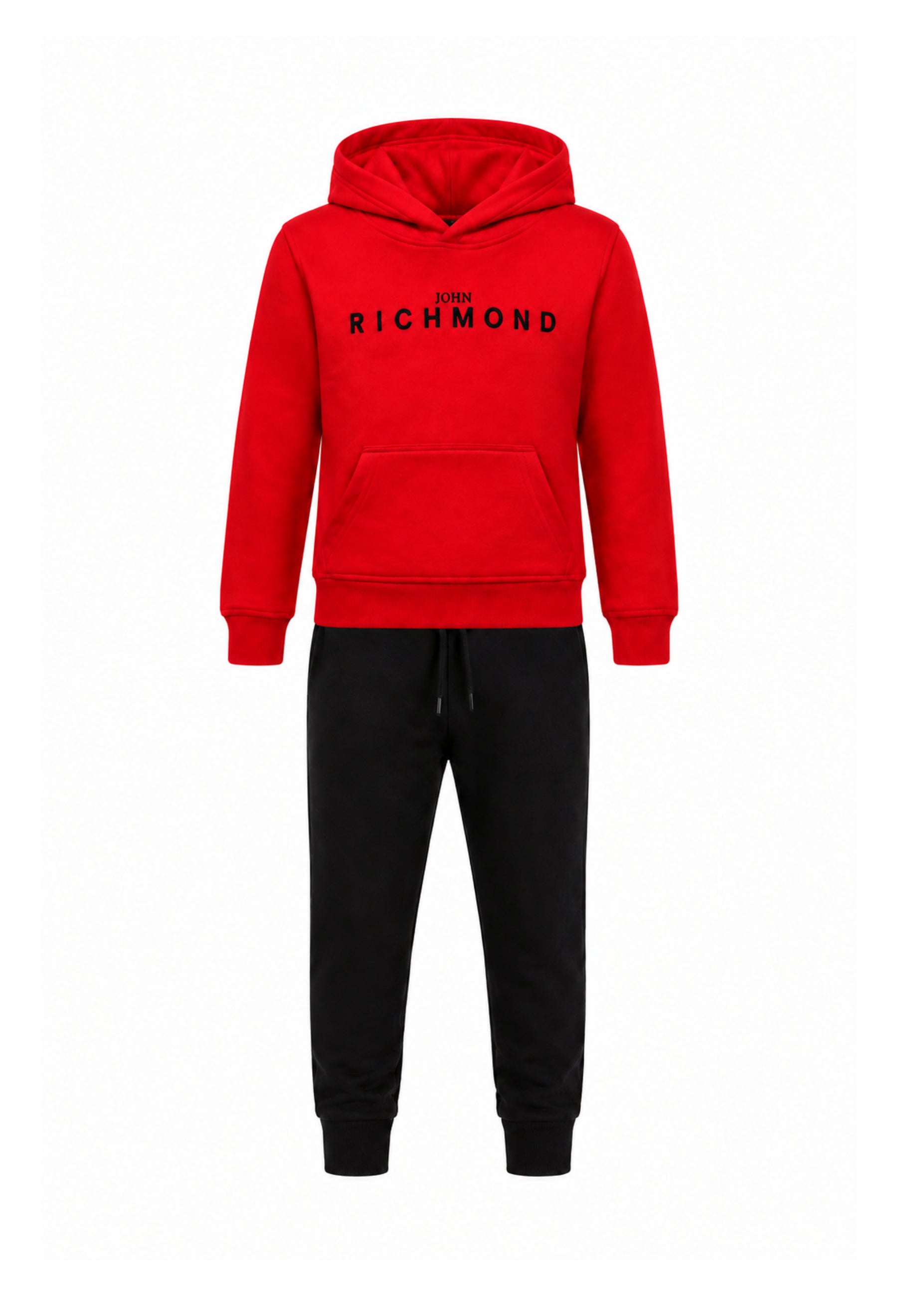 John Richmond Tuta ROSSA con cappuccio E LOGO GOMMATO Bambini e ragazzi rba26007cf.ro_