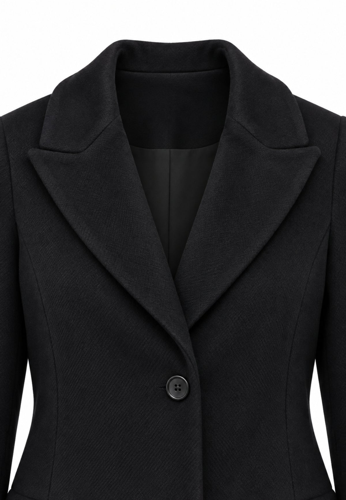 Kocca cappotto nero con colletto e linea svasata Bambine e ragazze walter.ne_