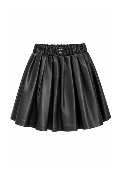 Gabriella Gucci GONNA NERA A PIEGHE IN ECOPELLE Bambine e ragazze GK416.NE_