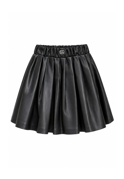 Gabriella Gucci GONNA NERA A PIEGHE IN ECOPELLE Bambine e ragazze GK416.NE_