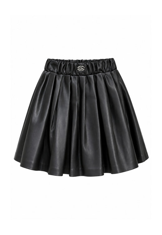 Gabriella Gucci GONNA NERA A PIEGHE IN ECOPELLE Bambine e ragazze GK416.NE_
