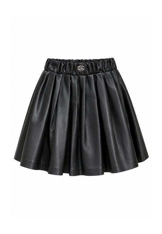 Gabriella Gucci GONNA NERA A PIEGHE IN ECOPELLE Bambine e ragazze GK416.NE_