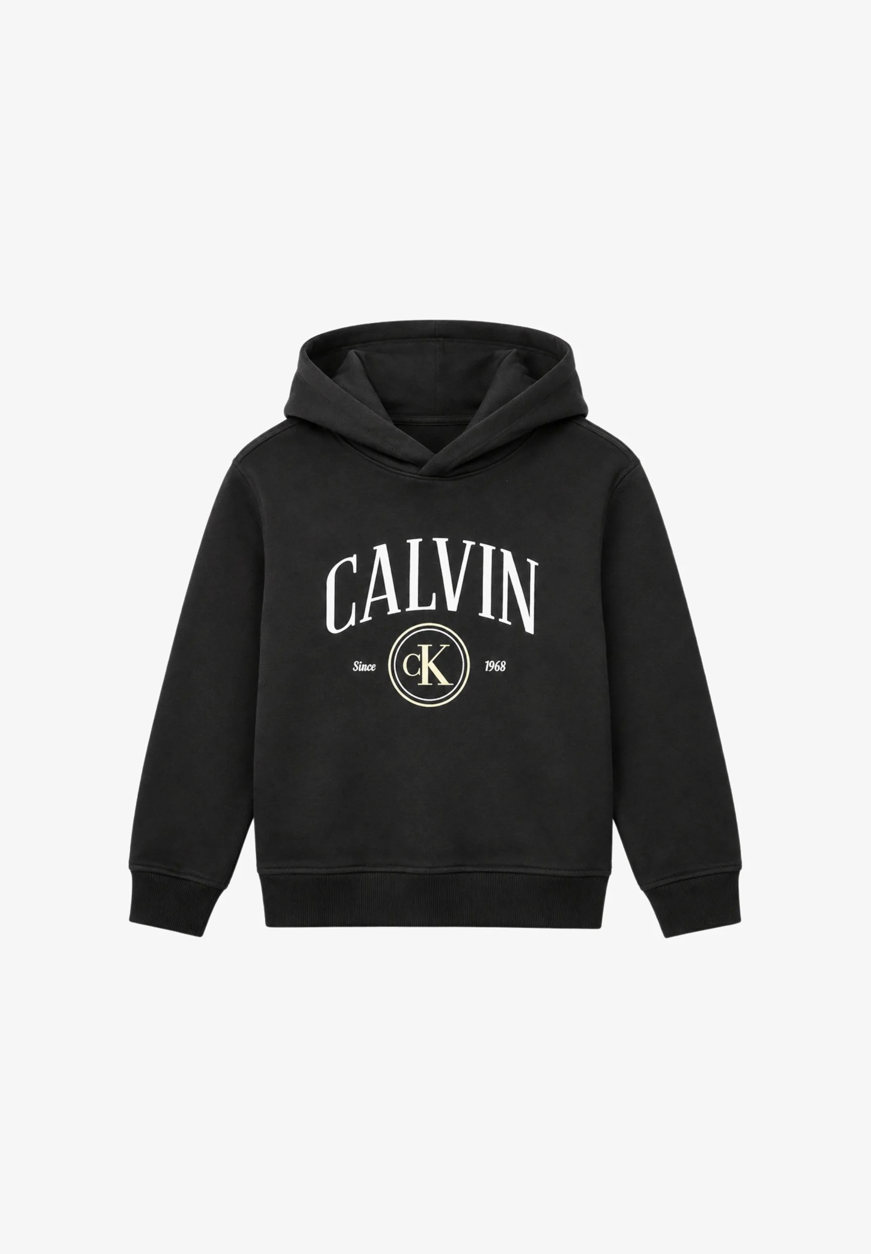 CALVIN KLEIN felpa NERA CON CAPPUCCIO E LOGO CENTRALE Bambini e ragazzi lvckfjb28bbeh.ne_