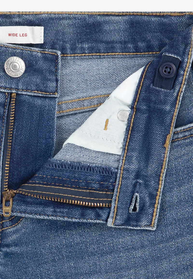 Levi's JEANS BLU DENIM WIDE LEG A CINQUE TASCHE Bambini e ragazzi 4eg381-mfm.denim_
