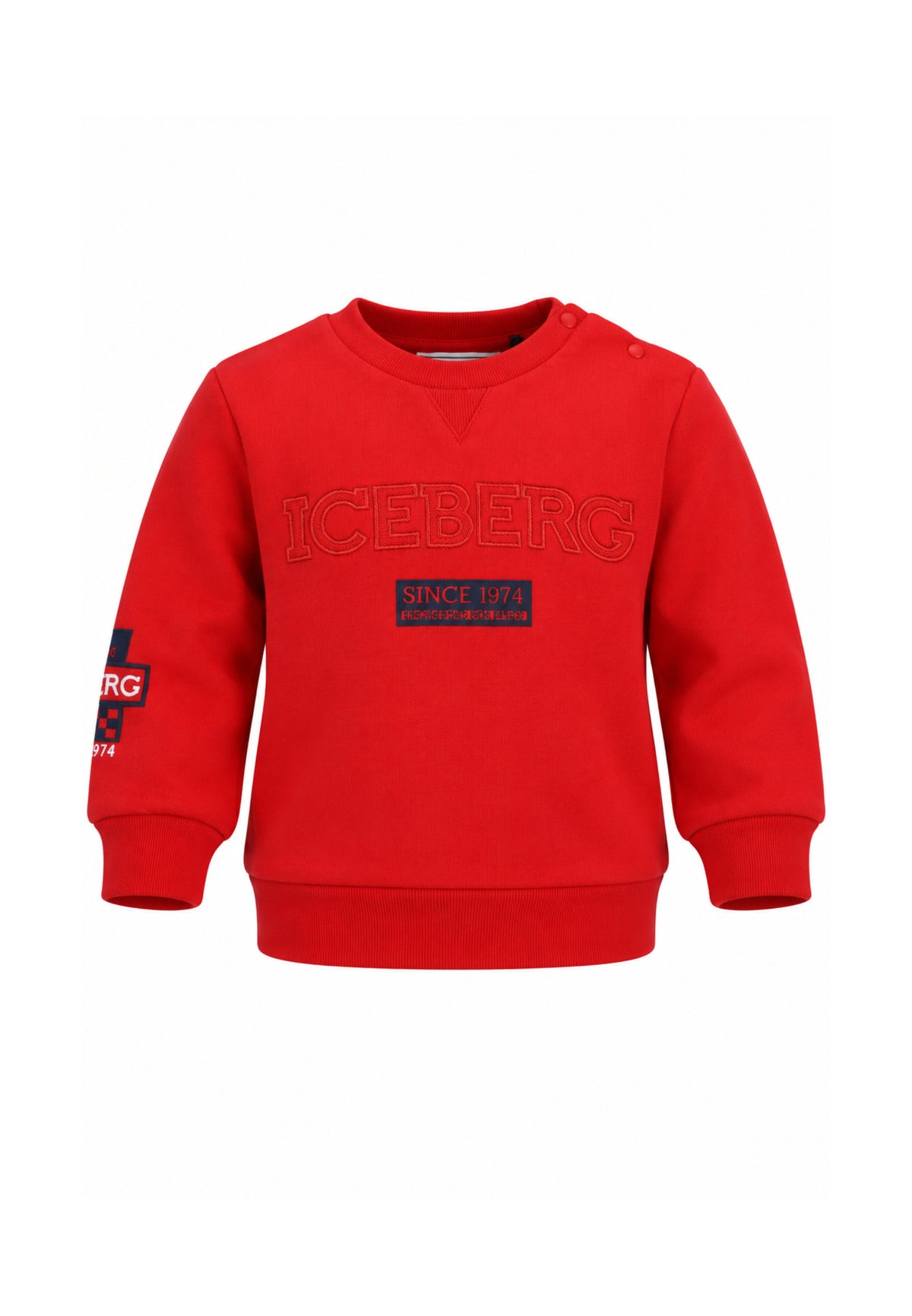 ICEBERGS FELPA ROSSA CON LOGO TONO SU TONO Bambini e ragazzi MFICE7317B.RO_