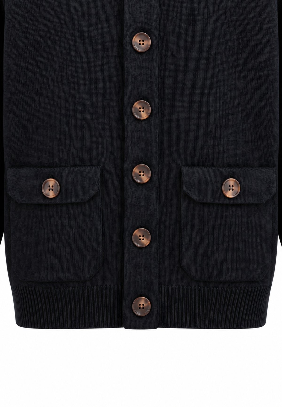 OVERD CARDIGAN NERO A COLLO ALTO CON BOTTONI CENTRALI Bambini e ragazzi OK261812SMG.NE_