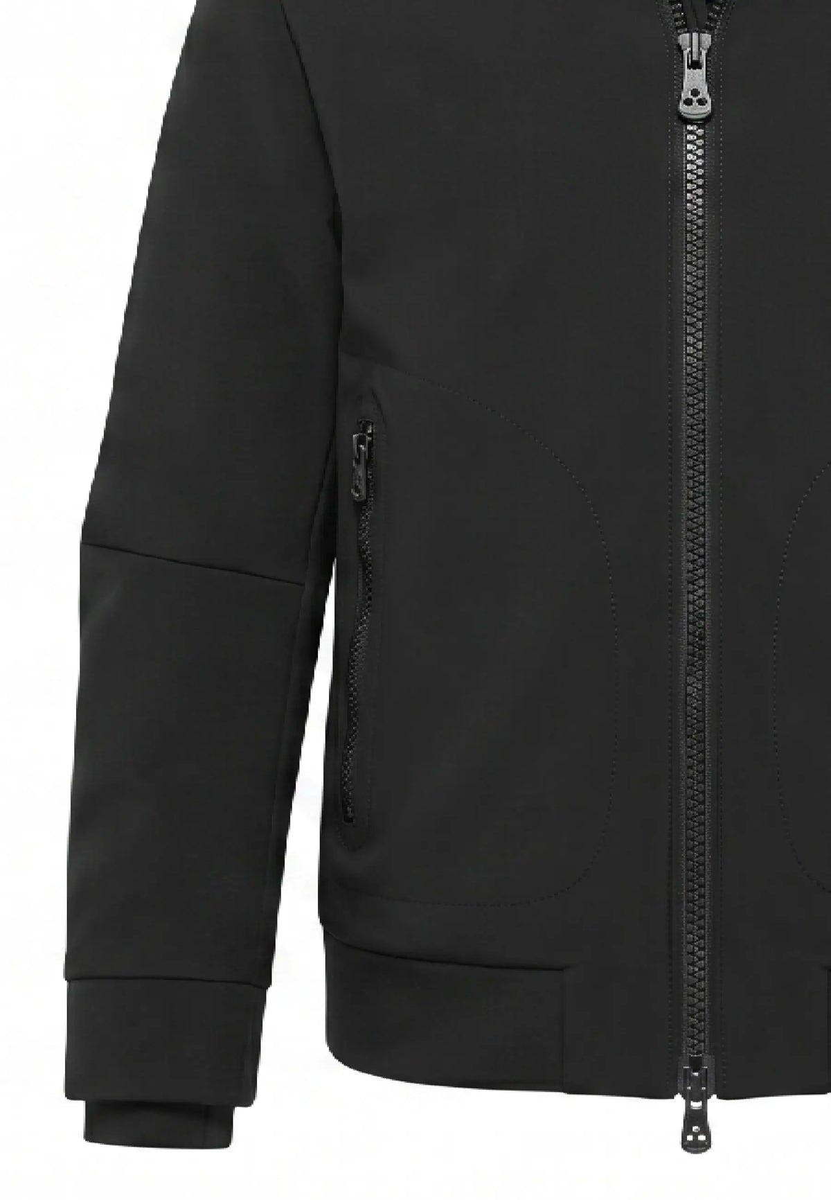 Peuterey GIUBBOTTO NERO SOFT SHELL CON CAPPUCCIO Bambini e ragazzi LOGE SRTR GRS 04 KID.NE_