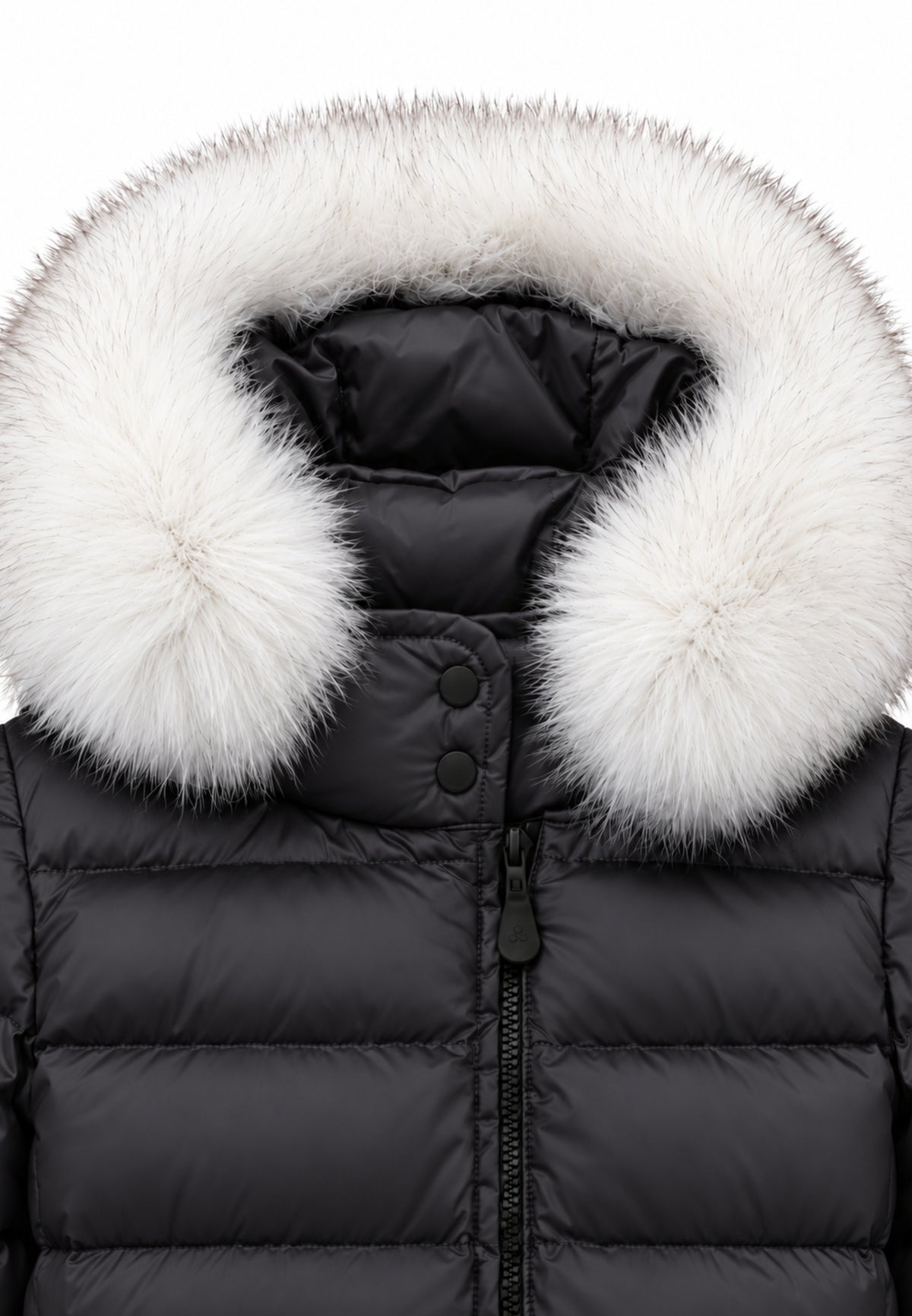 Peuterey GIUBBOTTO NERO LUNGO TRAPUNTATO CON DETTAGLIO PELLICCIA Bambine e ragazze SERIOLA MQN 05 FOX FUR KID.NE_
