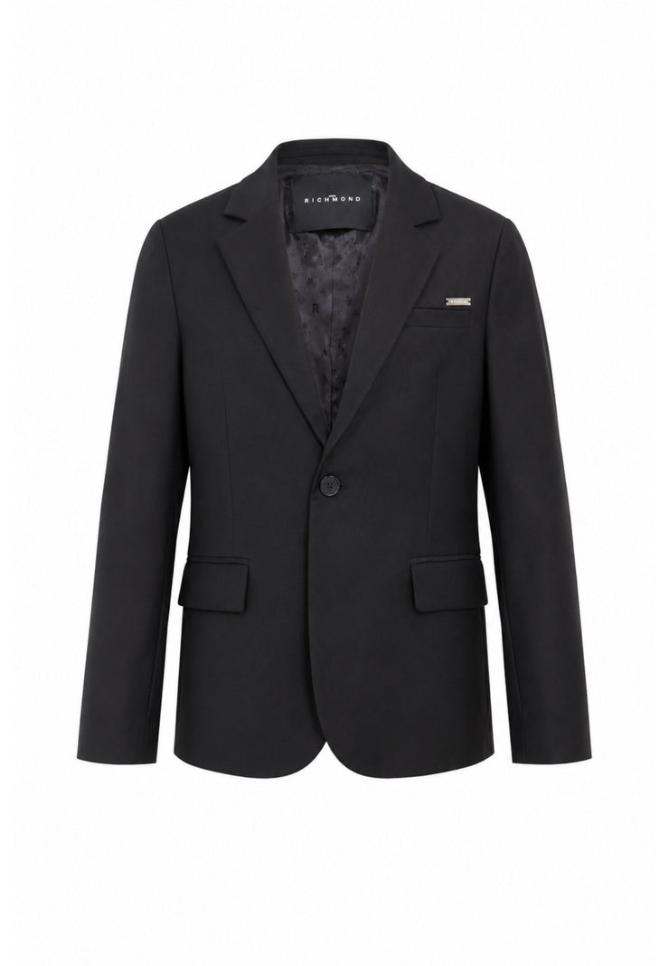 John Richmond giacca NERA BLAZER CON BOTTONE SINGOLO Bambini e ragazzi rba26124gc.ne_
