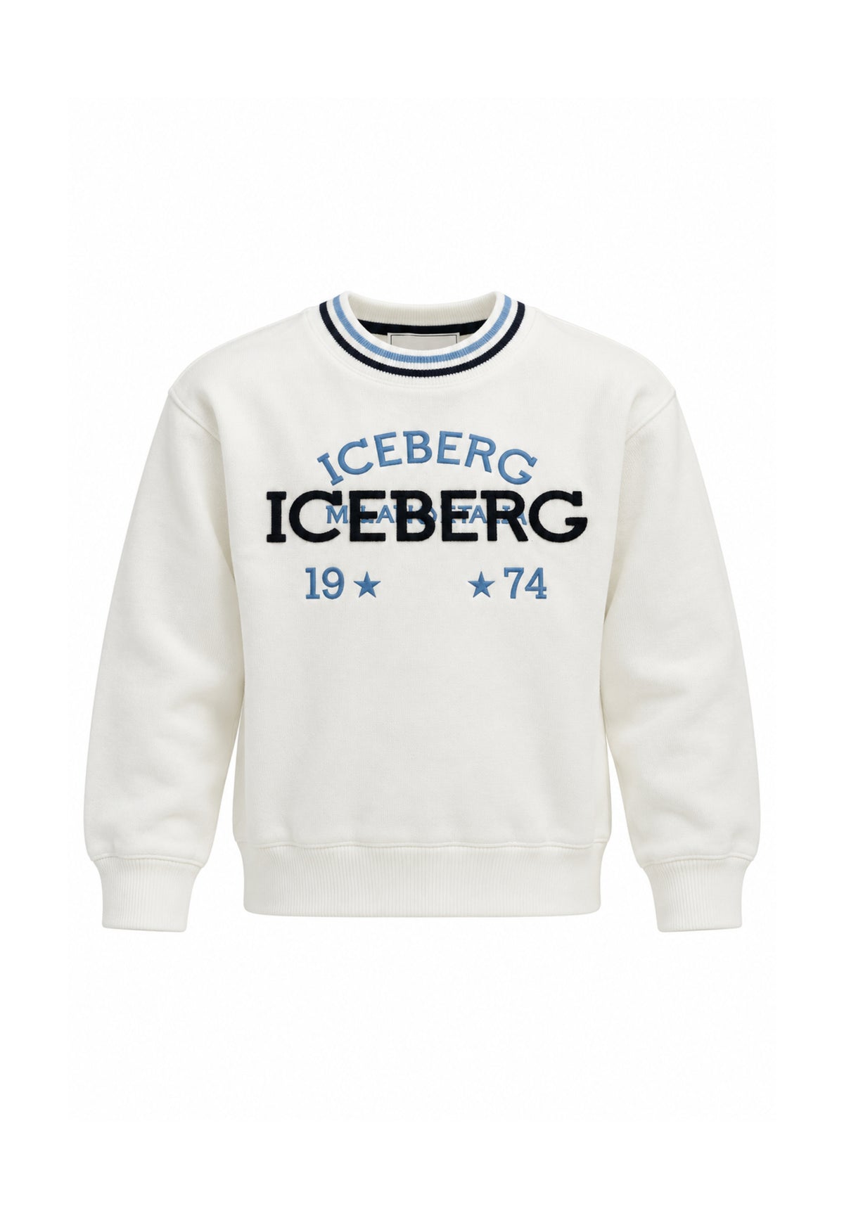 ICEBERGS MAGLIONE BIANCO CON LOGO RICAMATO Bambini e ragazzi MGICE7311J.BIA_