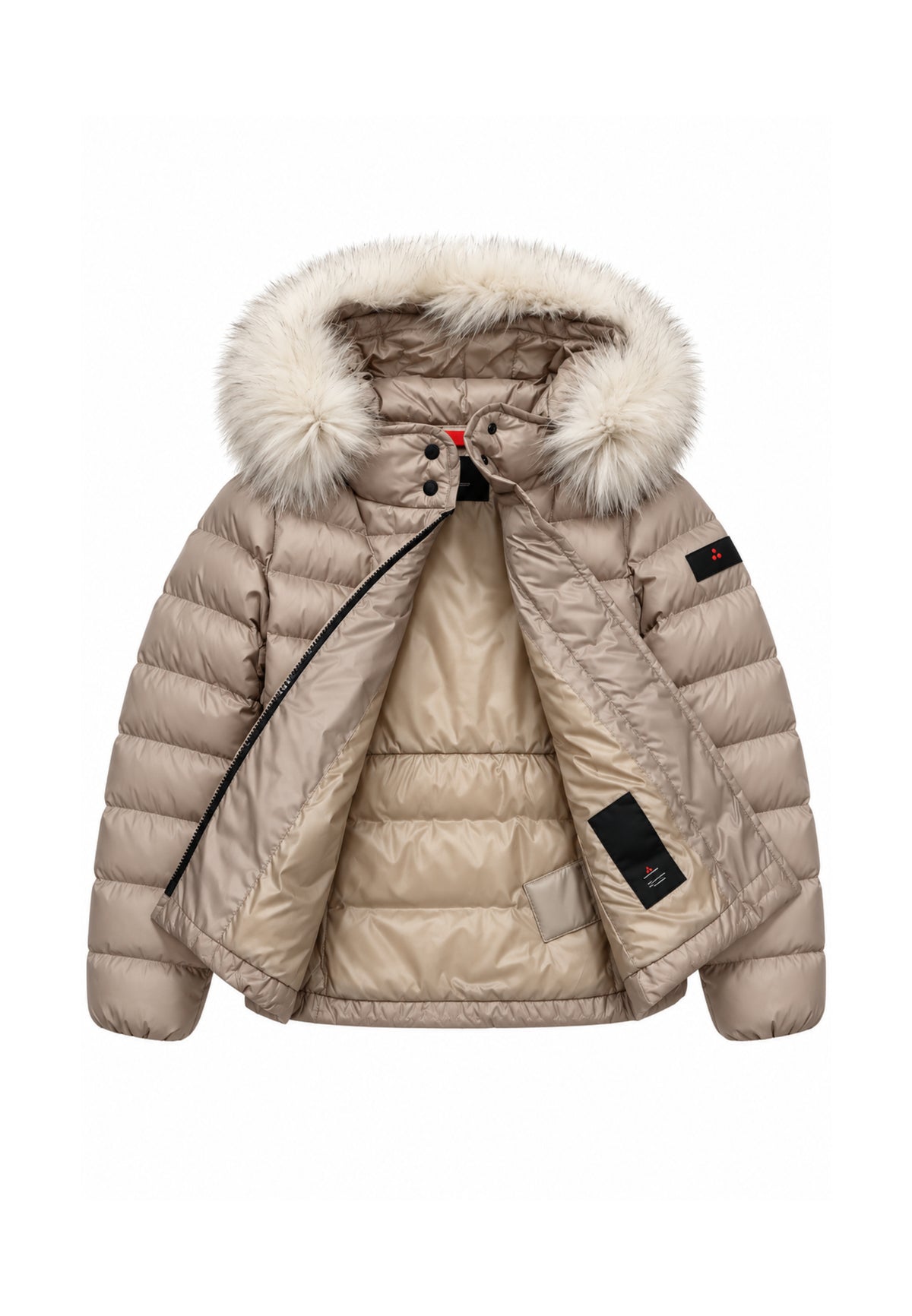 Peuterey GIUBBOTTO BEIGE TRAPUNTATO CON DETTAGLIO PELLICCIA Bambine e ragazze TURMALET MQN 05 FOX FUR KID.BEIGE_