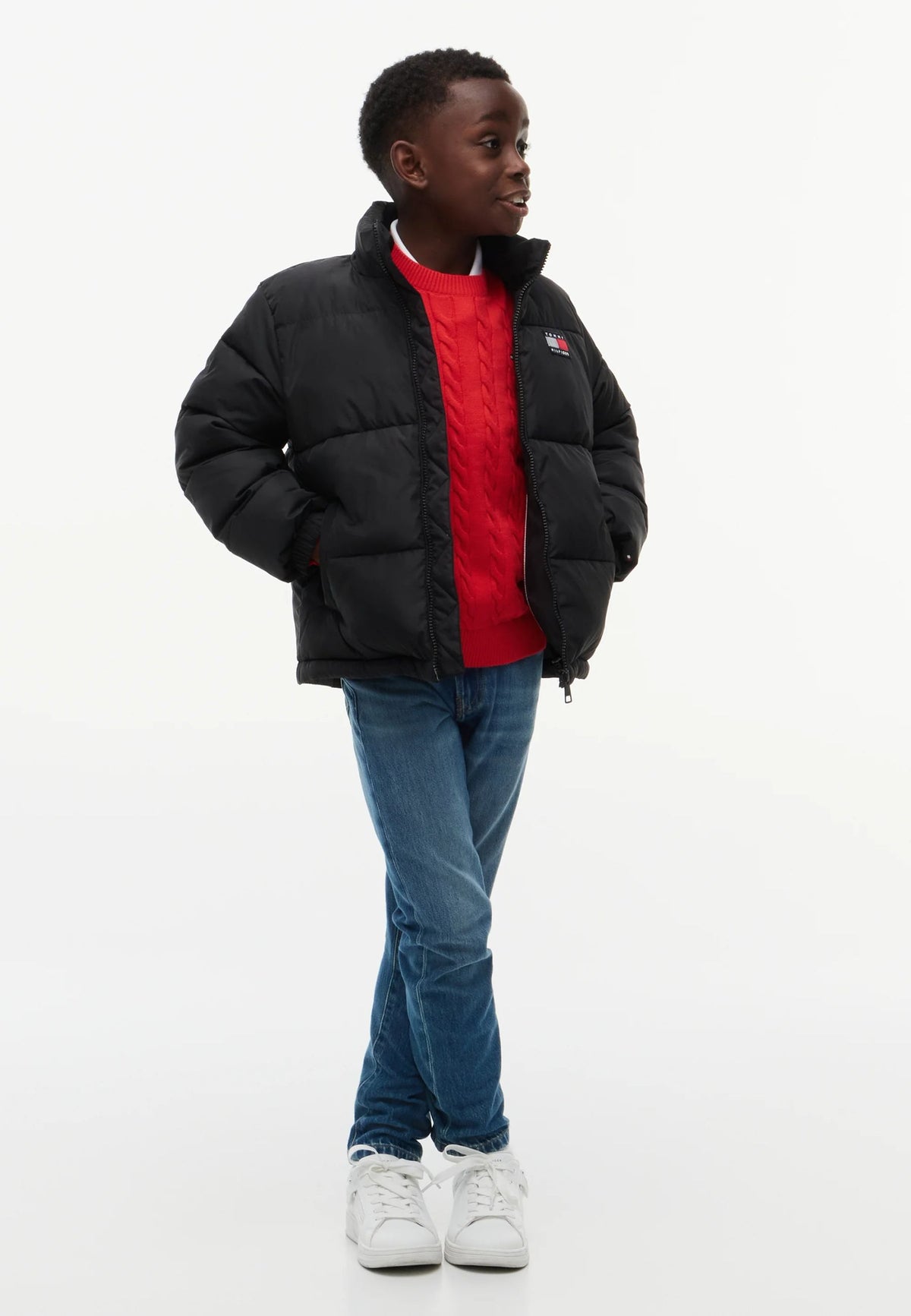TOMMY HILFIGER GIUBBOTTO nero bomber logo bandiera KB0KB10706BDS.NE_