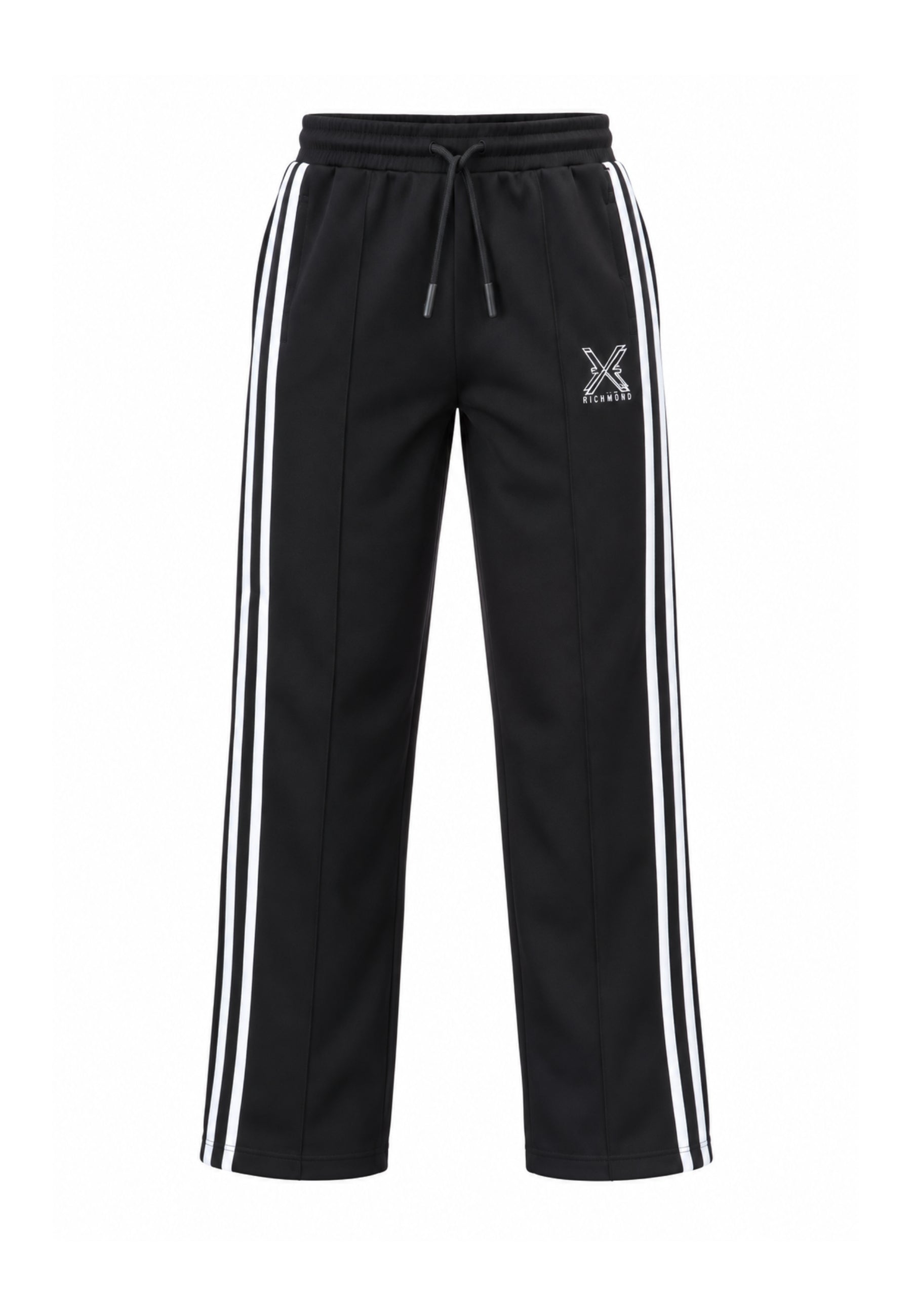 John Richmond tuta NERA A COLLO ALTO CON ZIP E STRISCE LATERALI Uomo uma26277tuta.ne_