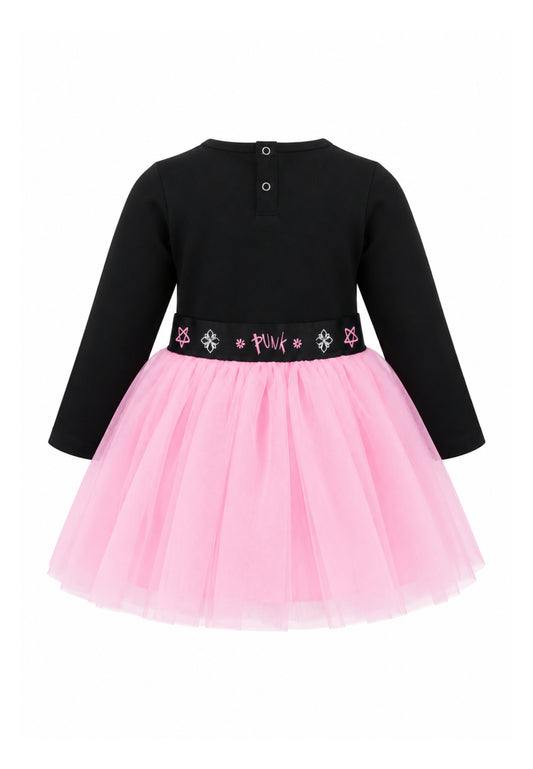 John Richmond VESTITO NERO CON GONNA IN TULLE ROSA Bambine e ragazze RIA26097VE.NE_