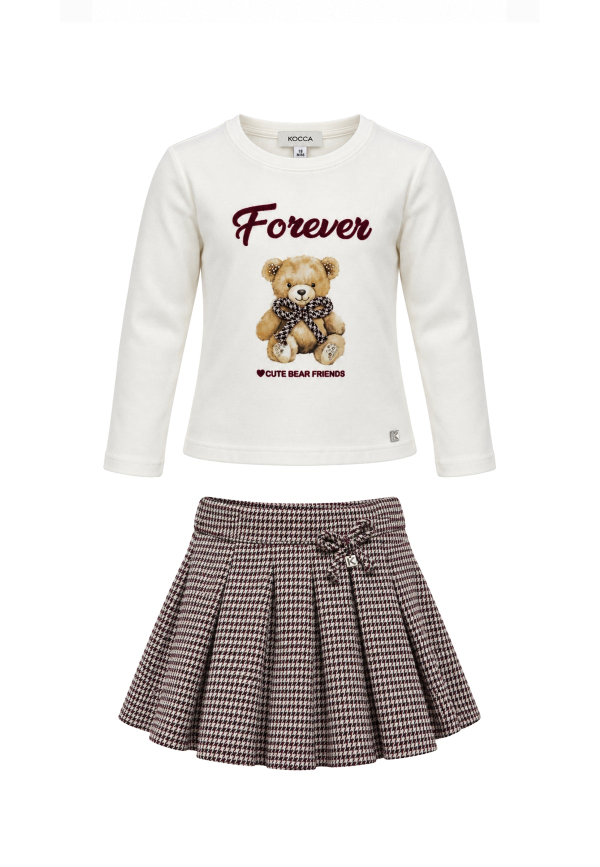 Kocca completo tshirt panna e gonna pie-de-poule Bambine e ragazze joe+wedalin.panna_
