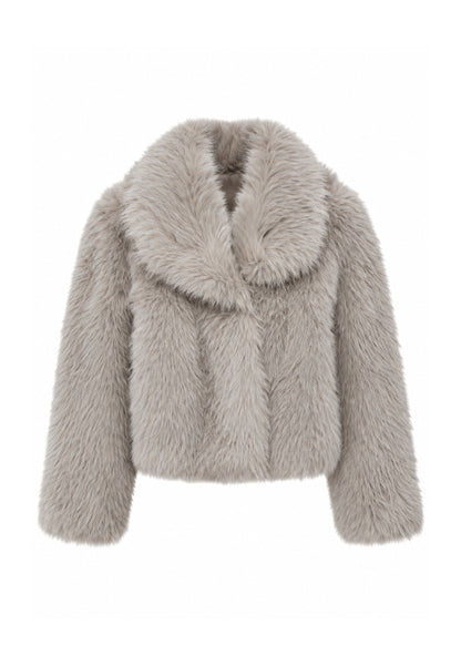 Kocca Pellicciotto beige crop con colletto con risvolto Bambine e ragazze walan.beige_