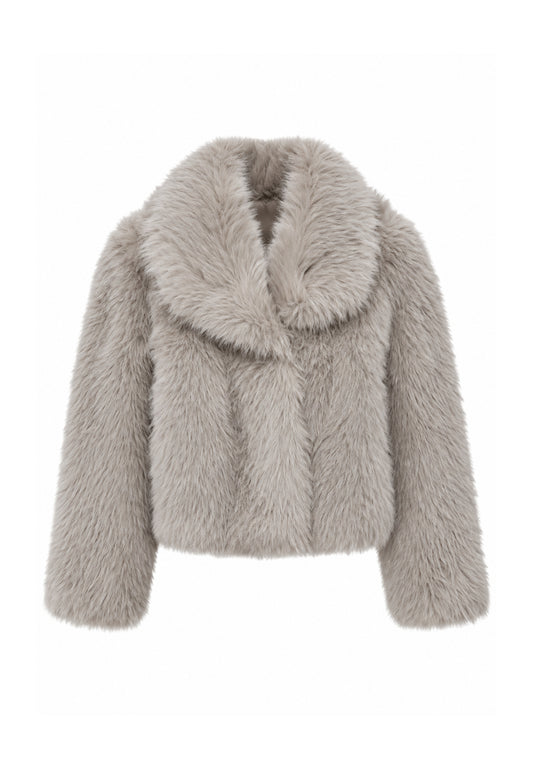 Kocca Pellicciotto beige crop con colletto con risvolto Bambine e ragazze walan.beige_