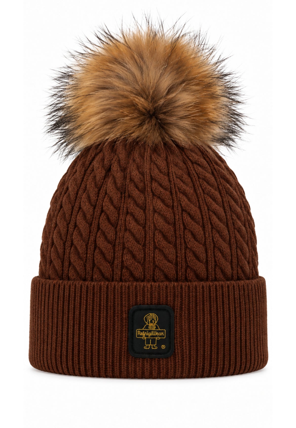 REFRIGIWEAR CAPPELLO A TRECCIA CON LOGO PATCH E POMPOM Bambine e ragazze RG2615FW26_