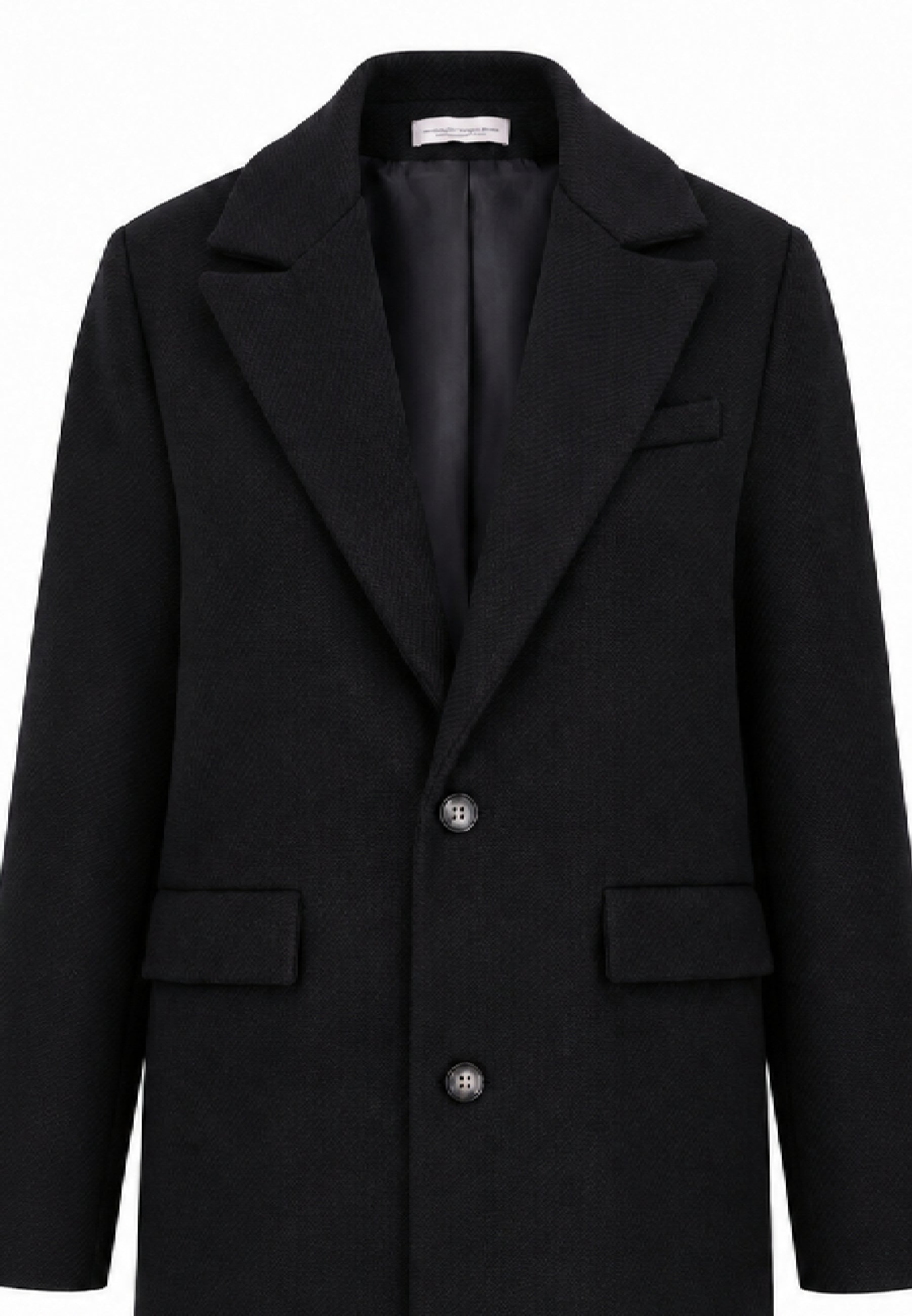 MON SAURIRE cappotto nero CON LAPEL E DOPPIO BOTTONE Bambine e ragazze m1430j.ne_