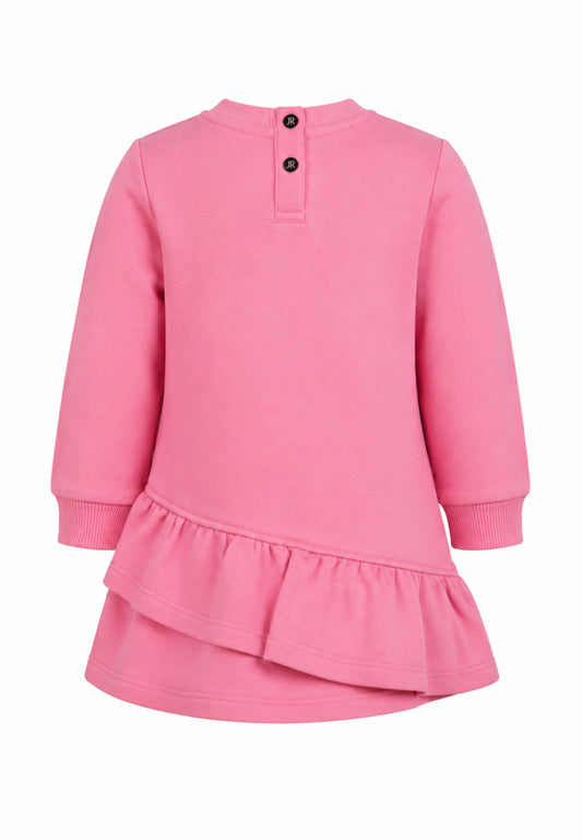 John Richmond abitino ROSA A MANICHE LUNGHE CON SCRITTA NERA E BALZE ASIMMETRICHE Bambine e ragazze ria26100ve.rosa_