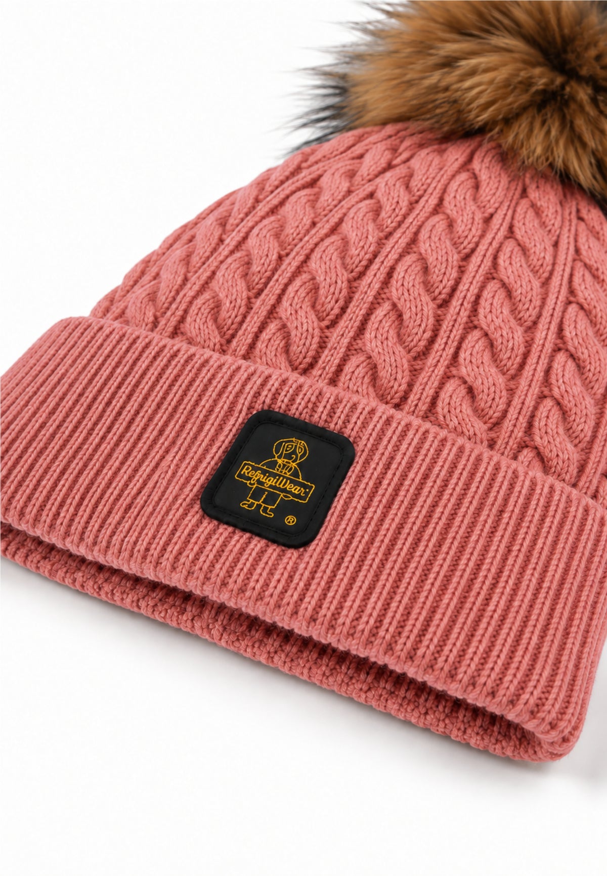 REFRIGIWEAR CAPPELLO A TRECCIA CON LOGO PATCH E POMPOM Bambine e ragazze RG2615FW26_