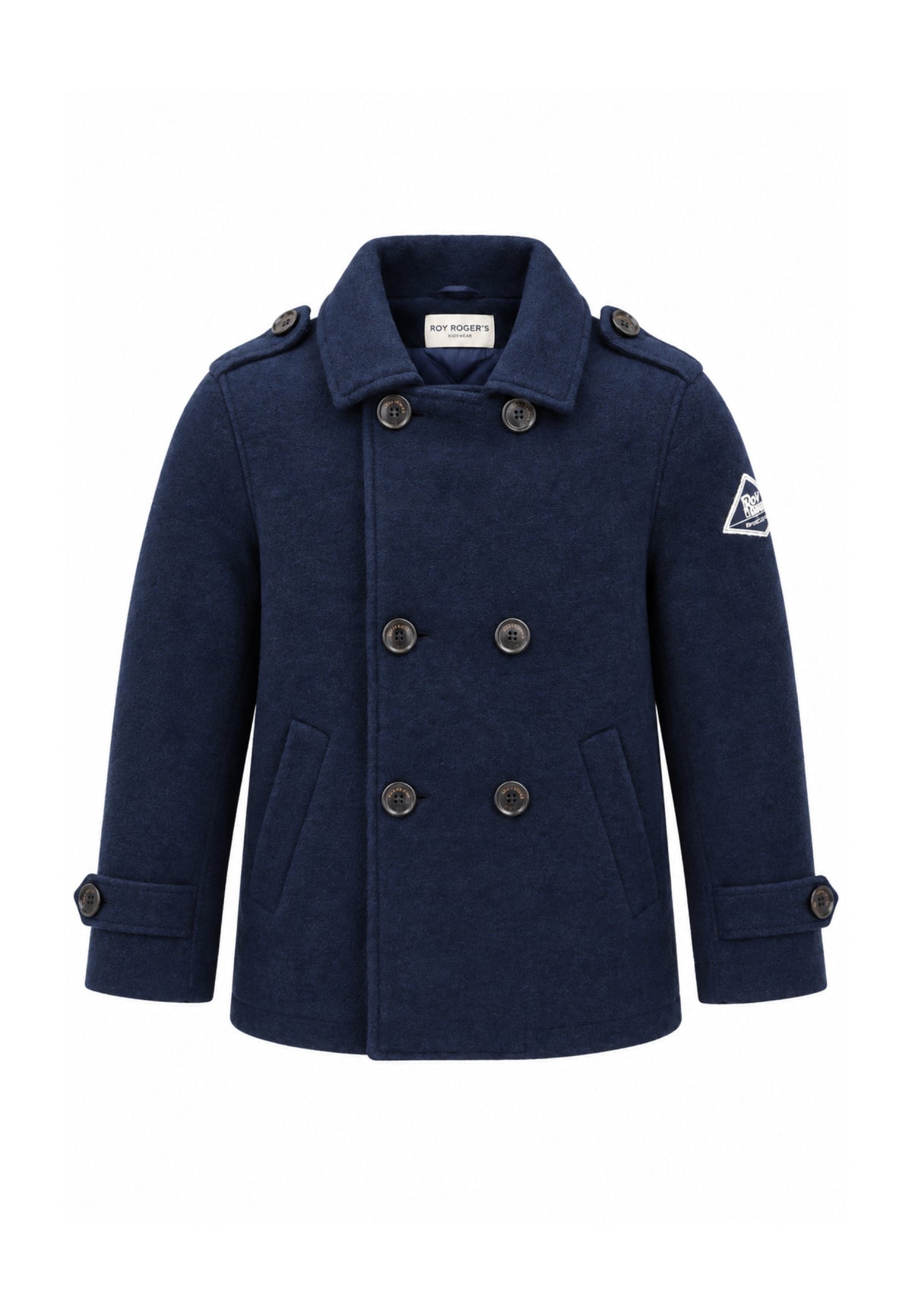 Roy Roger's cappotto blu con bottoni e colletto Bambini e ragazzi rx399/00.blu_