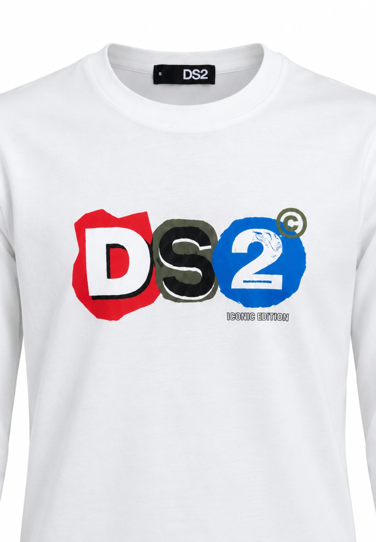 DS2 TSHIRT PANNA MANICHE LUNGHE CON LOGO CENTRALE COLORATO Bambini e ragazzi F62K208ML.PANNA_