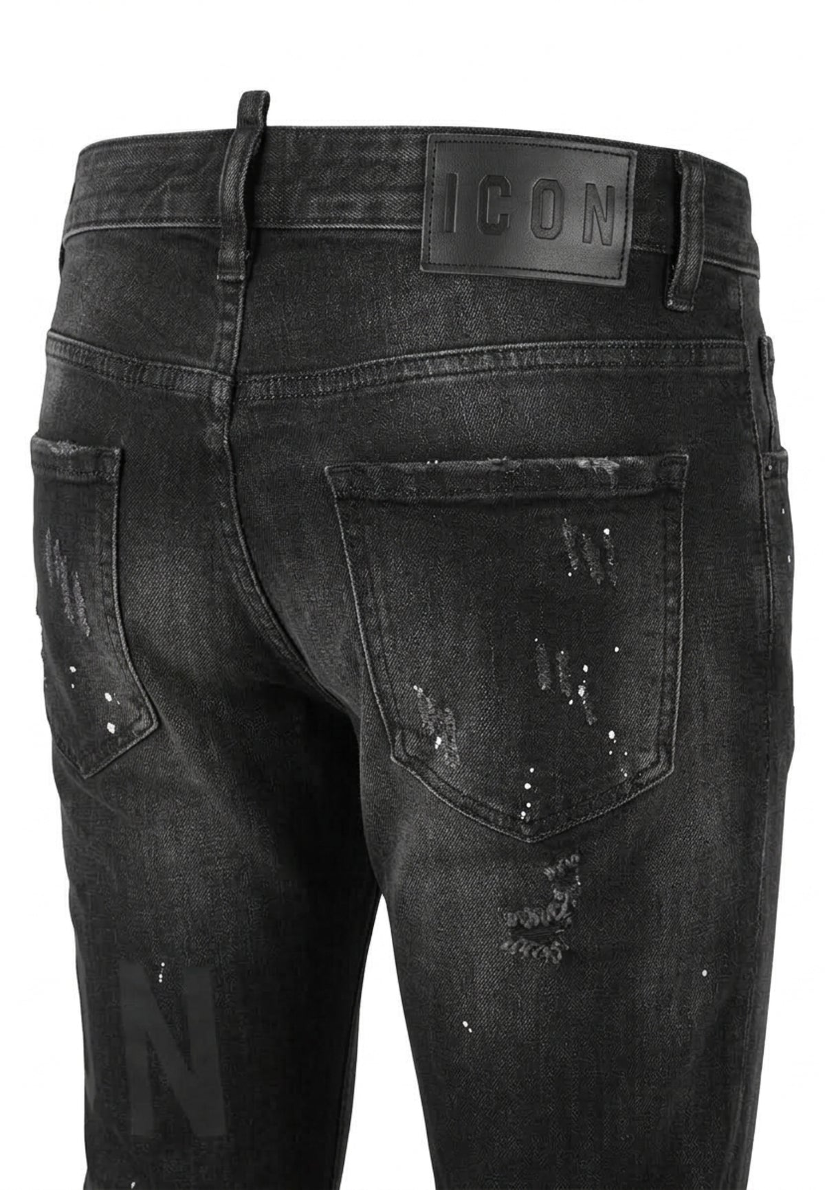 ICON JEANS NERO SLIM FIT STRAPPATO Bambini e ragazzi IBDT001303.NE_