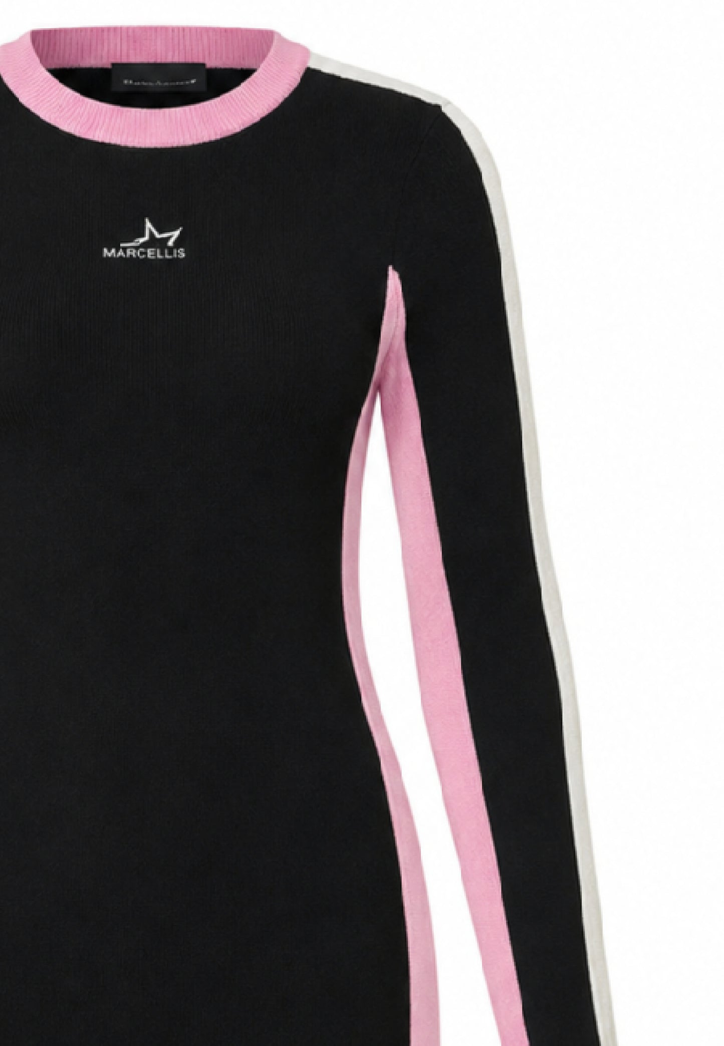 MARC ELLIS ABITO NERO SLIM CON DETTAGLI BIANCHI E ROSA E LOGO RICAMATO CENTRALE Bambine e ragazze JMJDR03554.NE_