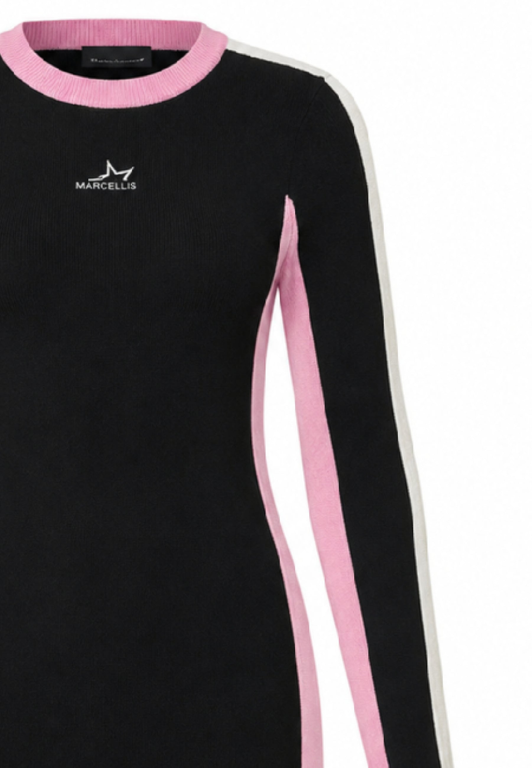 MARC ELLIS ABITO NERO SLIM CON DETTAGLI BIANCHI E ROSA E LOGO RICAMATO CENTRALE Bambine e ragazze JMJDR03554.NE_