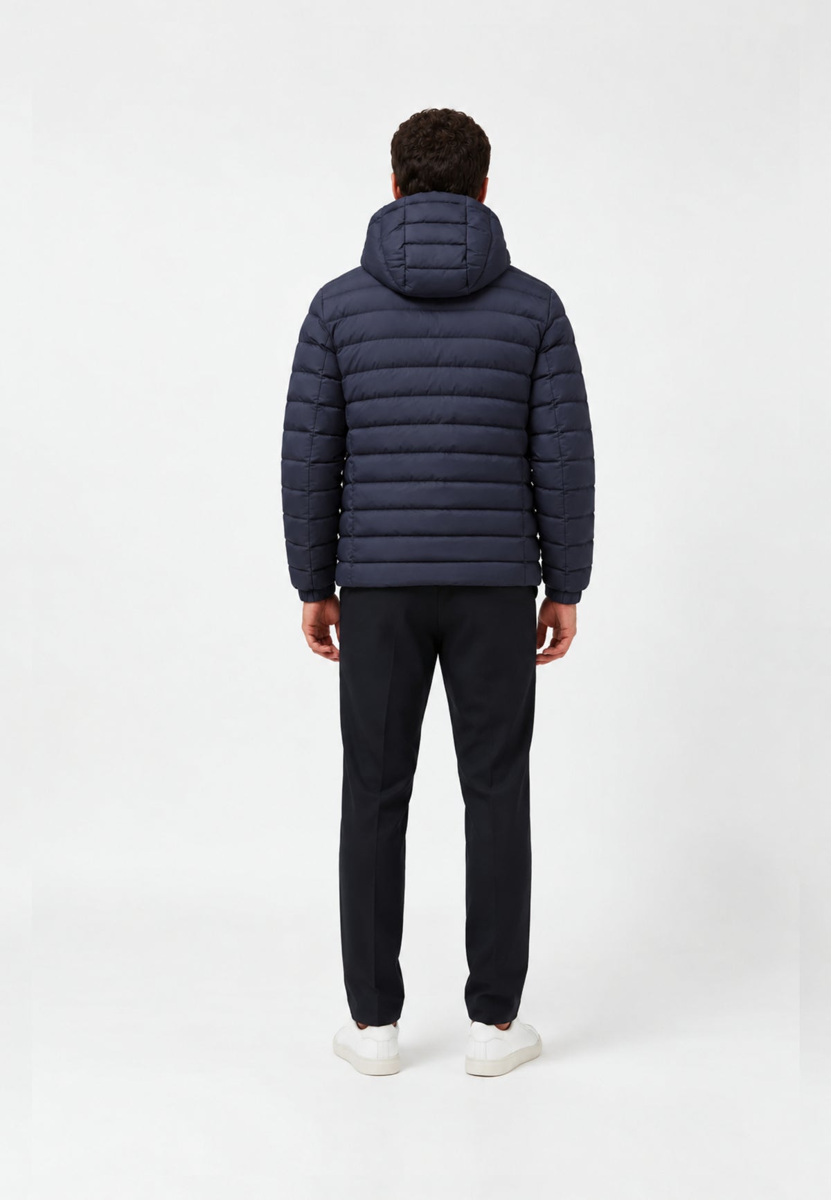 REFRIGIWEAR Giubbotto blu con cappuccio e logo applicato Uomo HUNTER JACKET.BLU_