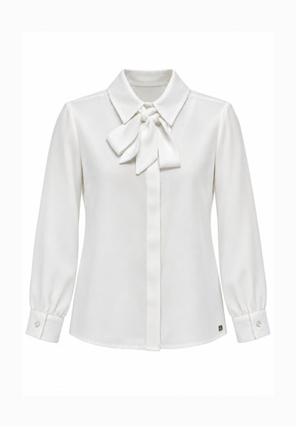 Kocca camicia panna con fiocco sul colletto Bambine e ragazze wartin.panna_