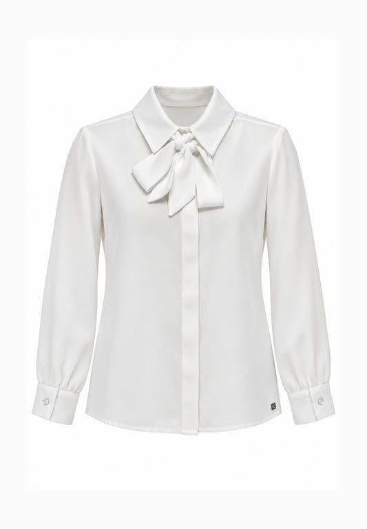 Kocca camicia panna con fiocco sul colletto Bambine e ragazze wartin.panna_
