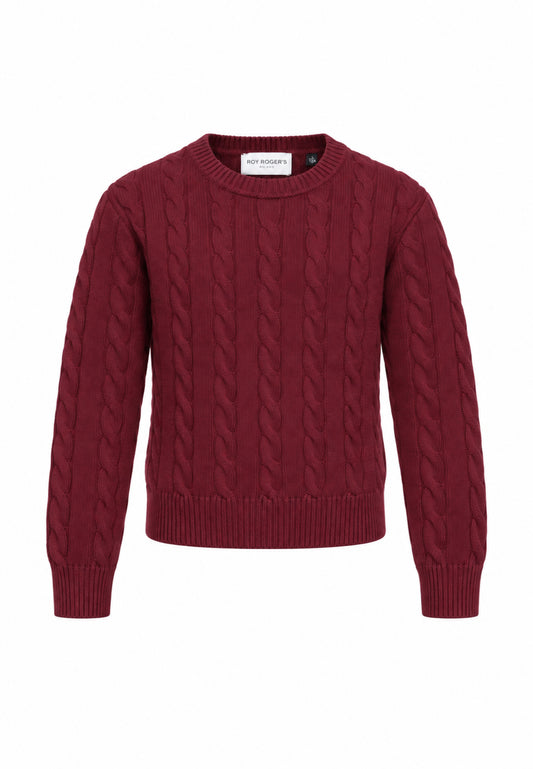 Roy Roger's maglia BORDEAUX Treccia SAGOMATA Bambine e ragazze rh152/00.bordeaux_