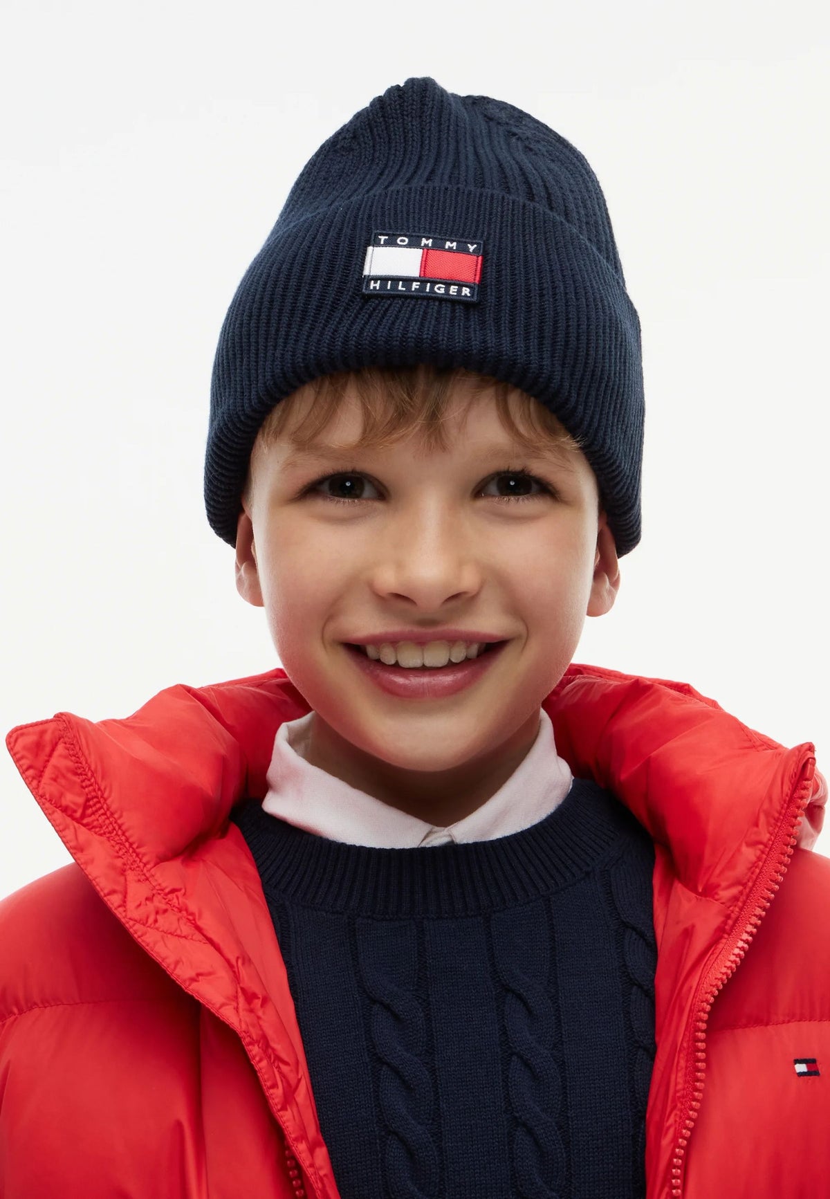 TOMMY HILFIGER CAPPELLO BLU IN MAGLIA A COSTINE Bambini e ragazzi KA0KA00119C1G.BLU_