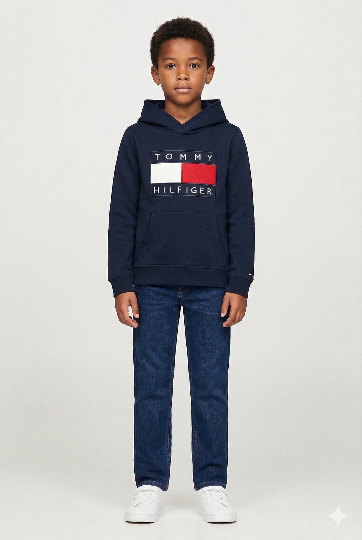 TOMMY HILFIGER tommy hilfiger felpa blu bambino con cappuccio quotidiano in cotone ks0ks0070 KS0KS0070