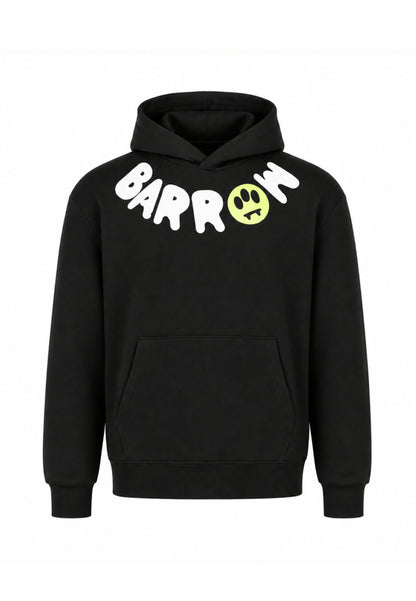 BARROW FELPA NERA CON CAPPUCCIO con logo sul collo Bambini e ragazzi F6BKJUHS038.NE_