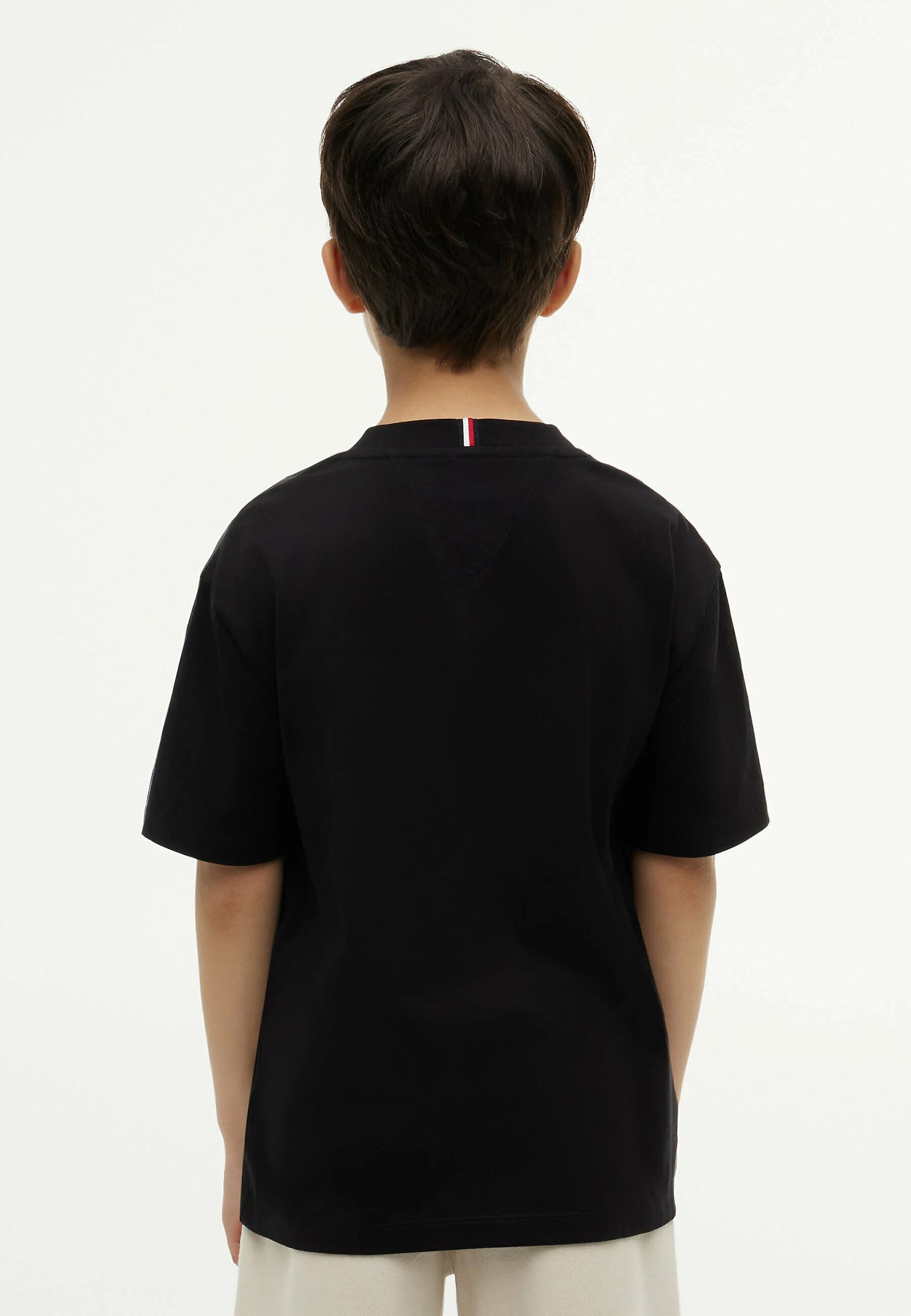 TOMMY HILFIGER TSHIRT NERA LOGO BANDIERA MANICHE CORTE Bambini e ragazzi KB0KB10340BDS_
