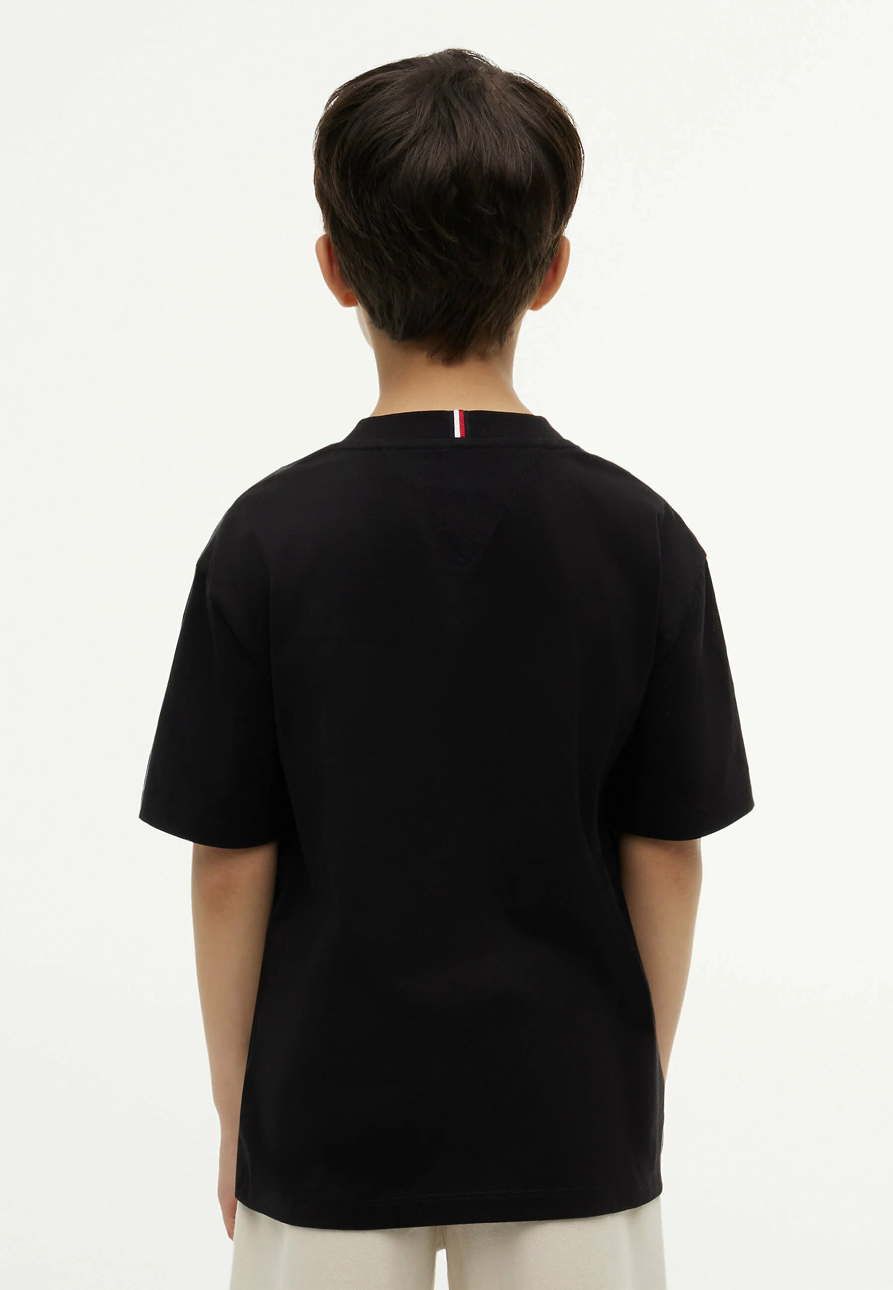 TOMMY HILFIGER TSHIRT NERA LOGO BANDIERA MANICHE CORTE Bambini e ragazzi KB0KB10340BDS_