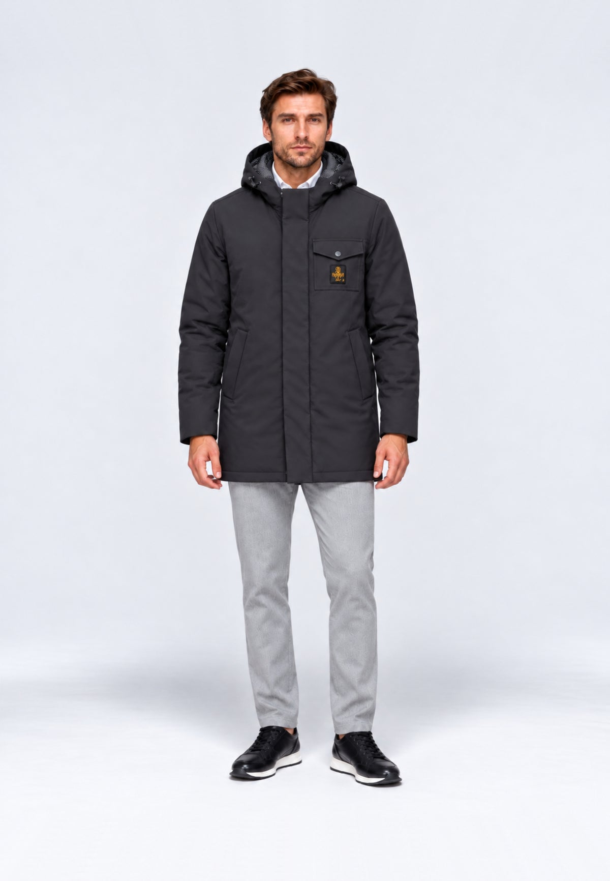 REFRIGIWEAR GIUBBOTTO NERO LUNGO SOFTSHELL Uomo LONG SPEED.NE_