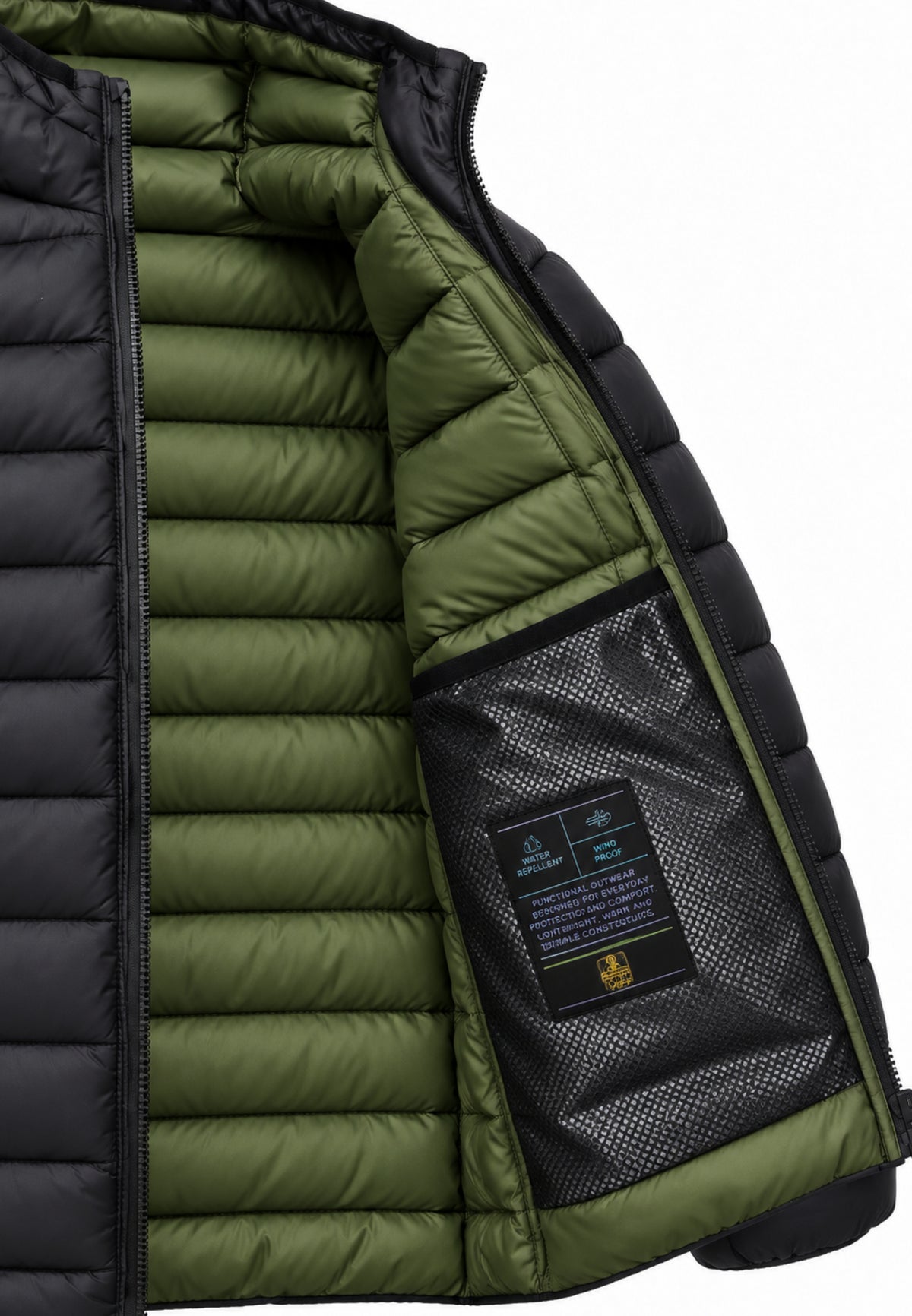 REFRIGIWEAR GIUBBOTTO NERO CON CAPPUCCIO E FODERA A CONTRASTO Bambini e ragazzi R2156CW26.NE_