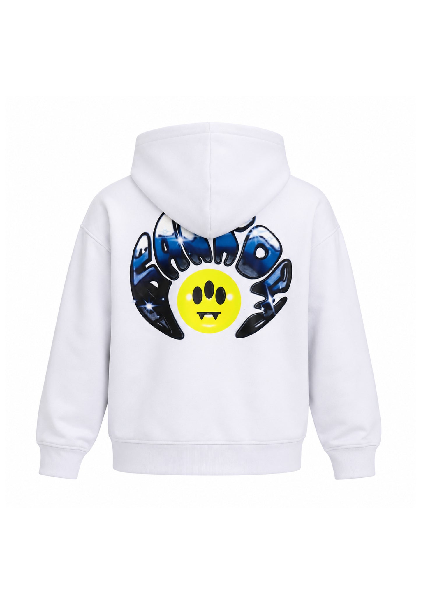 BARROW FELPA BIANCA CON CAPPUCCIO logo piccolo centrale e maxi stampa sul retro Bambini e ragazzi F6BKJBHS074.BIA_