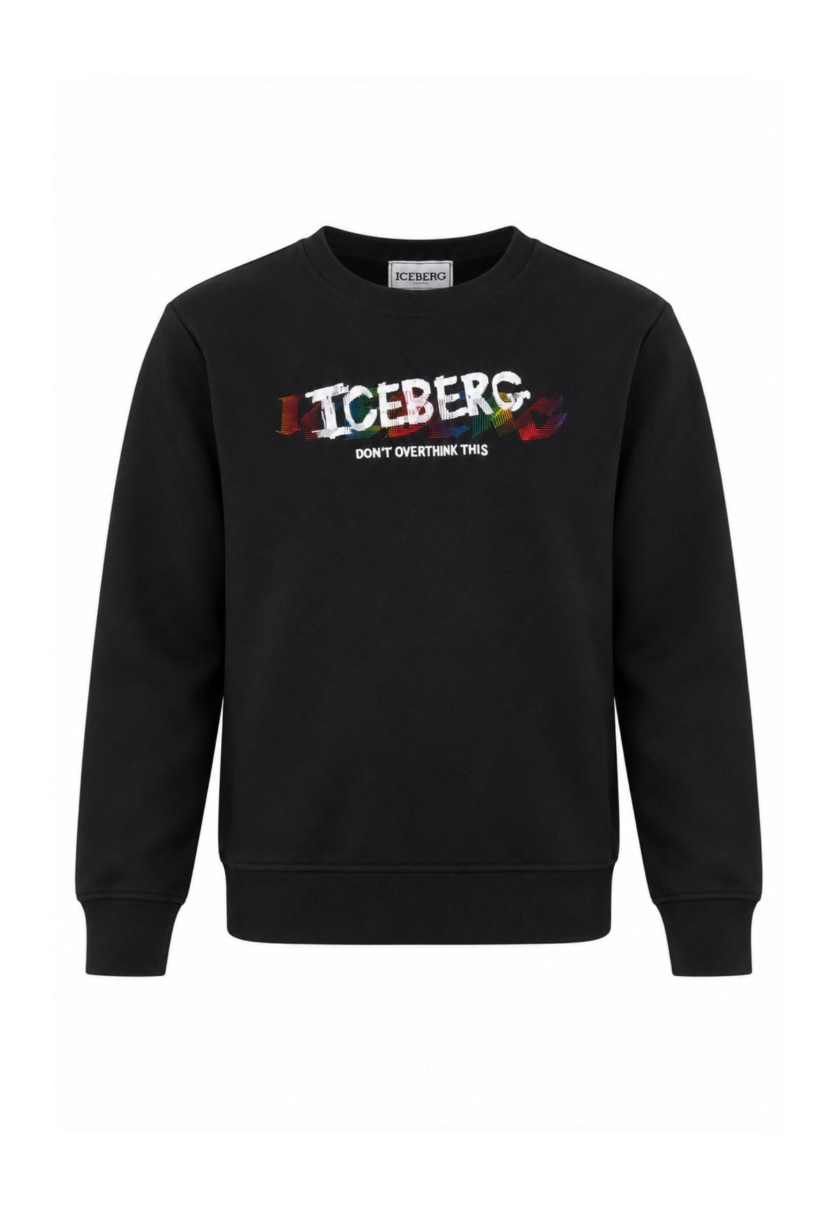 ICEBERGS FELPA NERA A GIROCOLLO CON GRAFICA CENTRALE Bambini e ragazzi MFICE7307J.NE_
