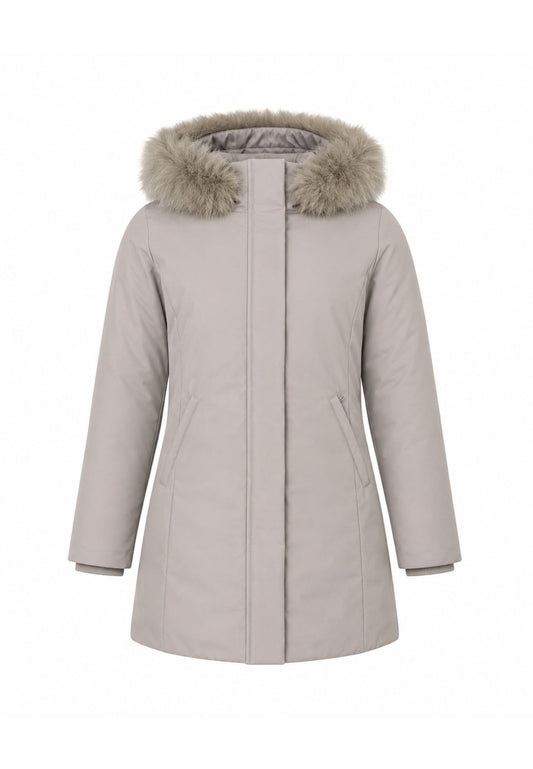 Bomboogie GIUBBOTTO BEIGE CON CAPPUCCIO E PELLICCIA VERA Bambine e ragazze CG 583V T ACR 6.BEIGE_