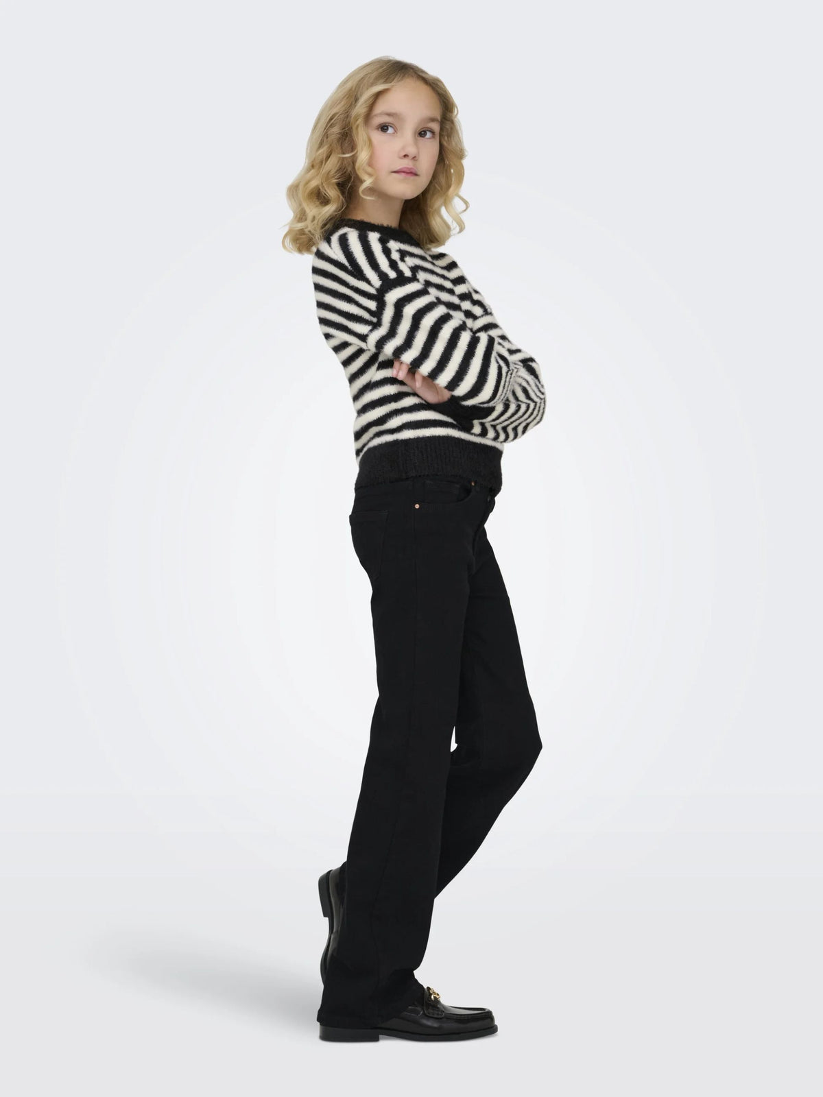 ONLY KIDS MAGLIONE NERO E BIANCO A RIGHE ORIZZONTALI Bambine e ragazze 15306452.NERO_