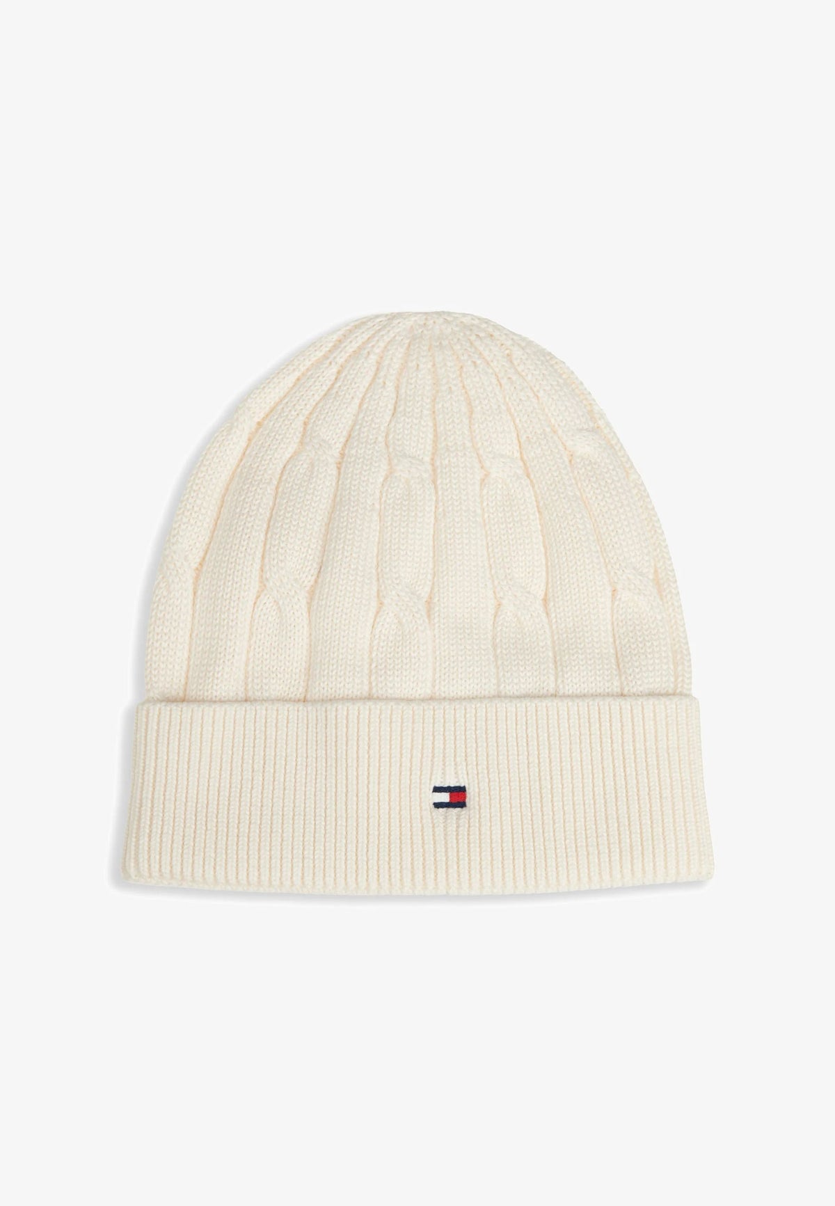 TOMMY HILFIGER CAPPELLO PANNA INTRECCIATO CON MINI LOGO Bambini e ragazzi KA0KA00101Z00.PANNA_