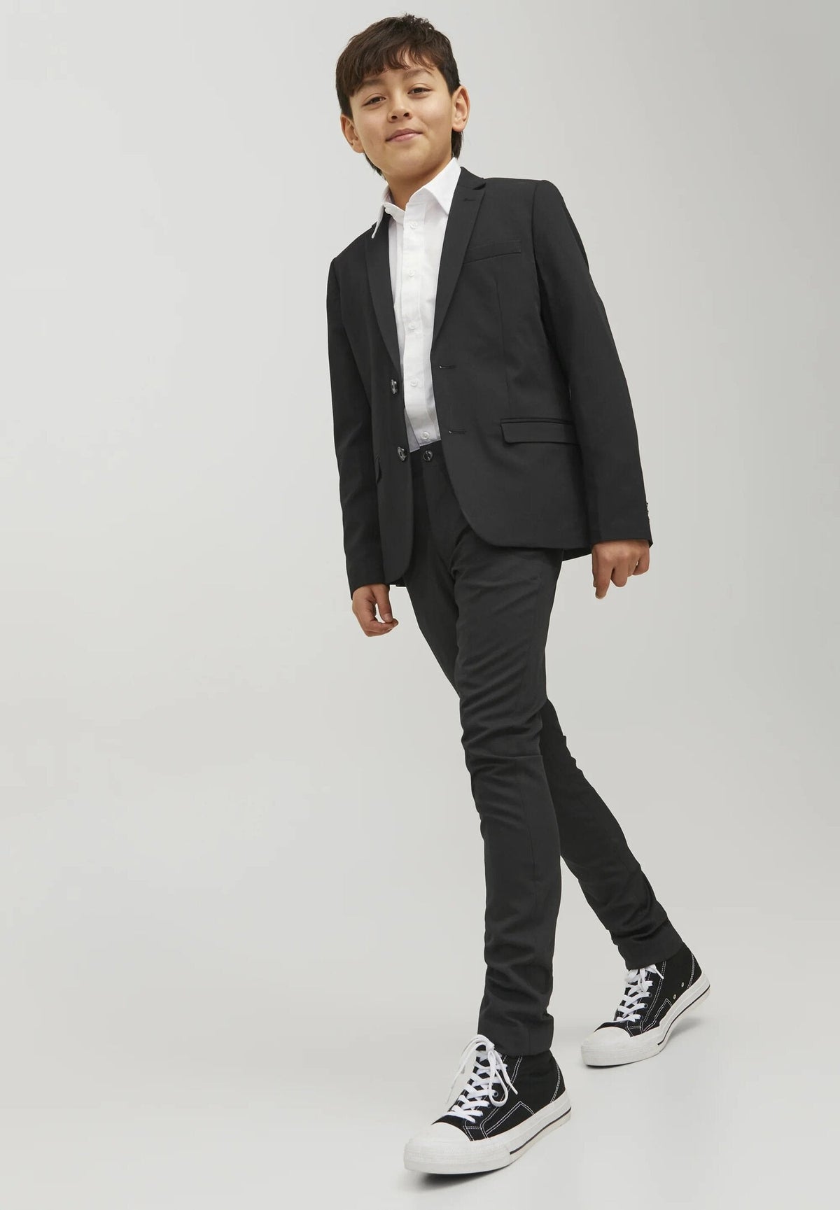 cammaratamode jack jones junior pantaloni eleganti bambino e ragazzo neri slim fit 12203547.NE_