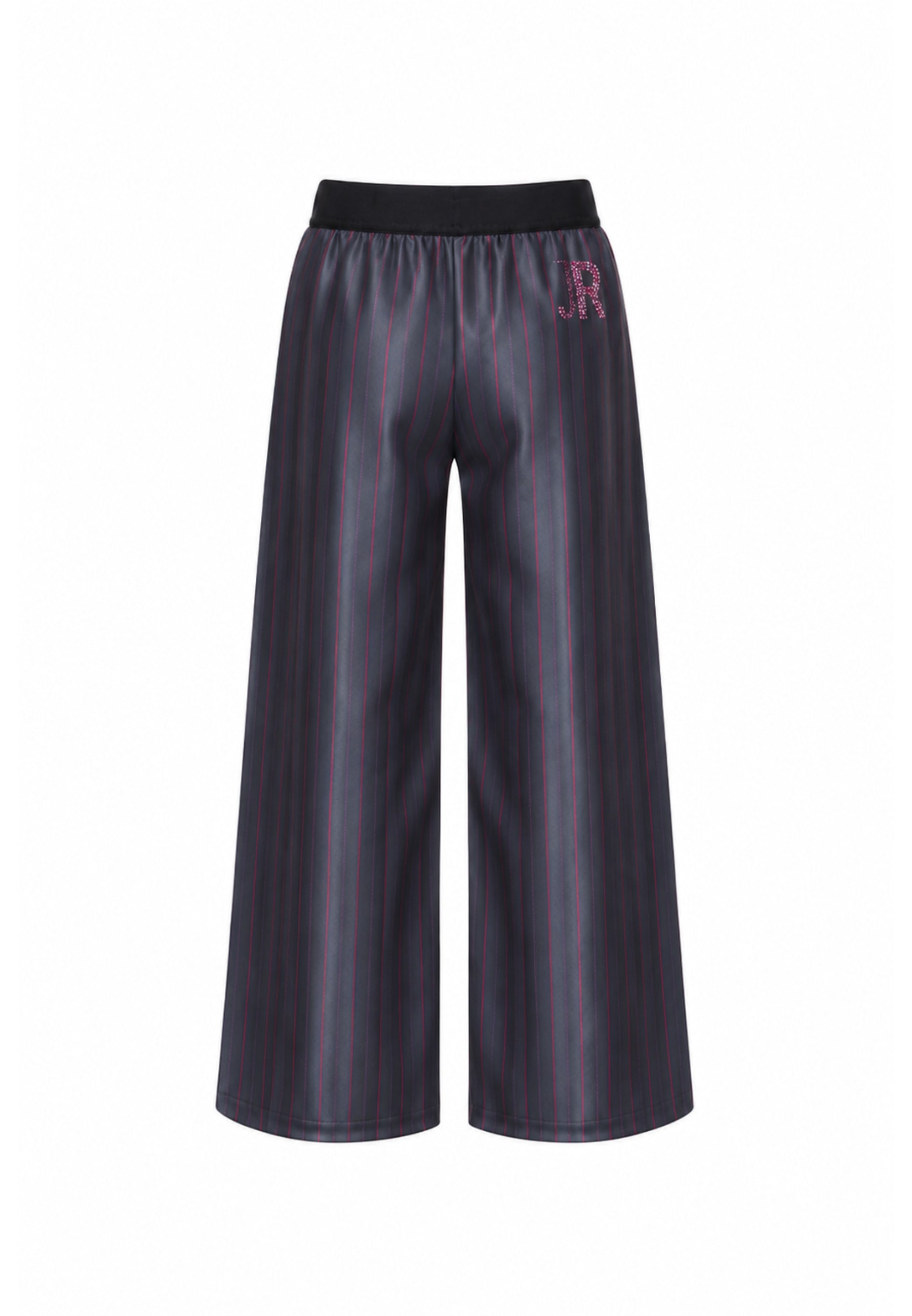 John Richmond pantalone grigio con righe sottili rosa e elastico logato in vita Bambine e ragazze rga26105pa.grig_