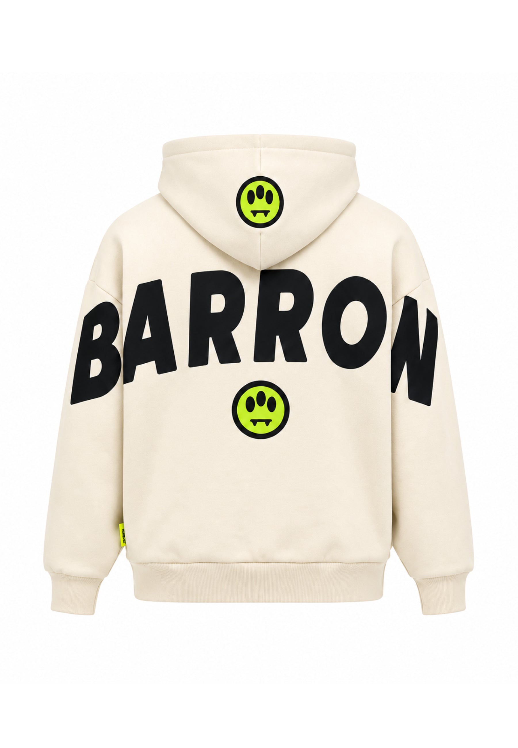BARROW FELPA PANNA CON CAPPUCCIO con mini scritta davanti e maxi scritta dietro Bambini e ragazzi F6BKJUHS015.PANNA_